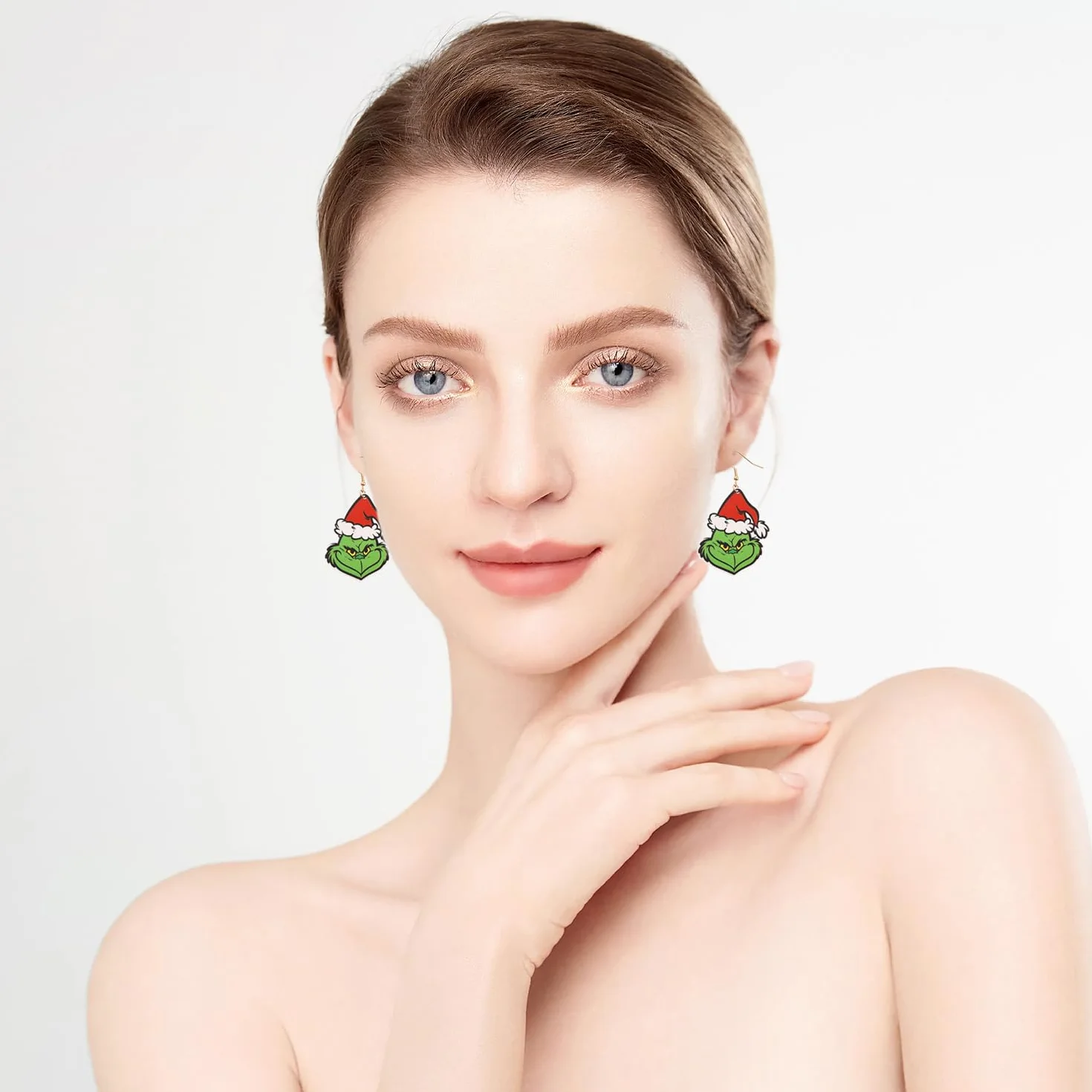 Grinch Pendientes de Navidad colgantes de gota Zinc regalo para niñas