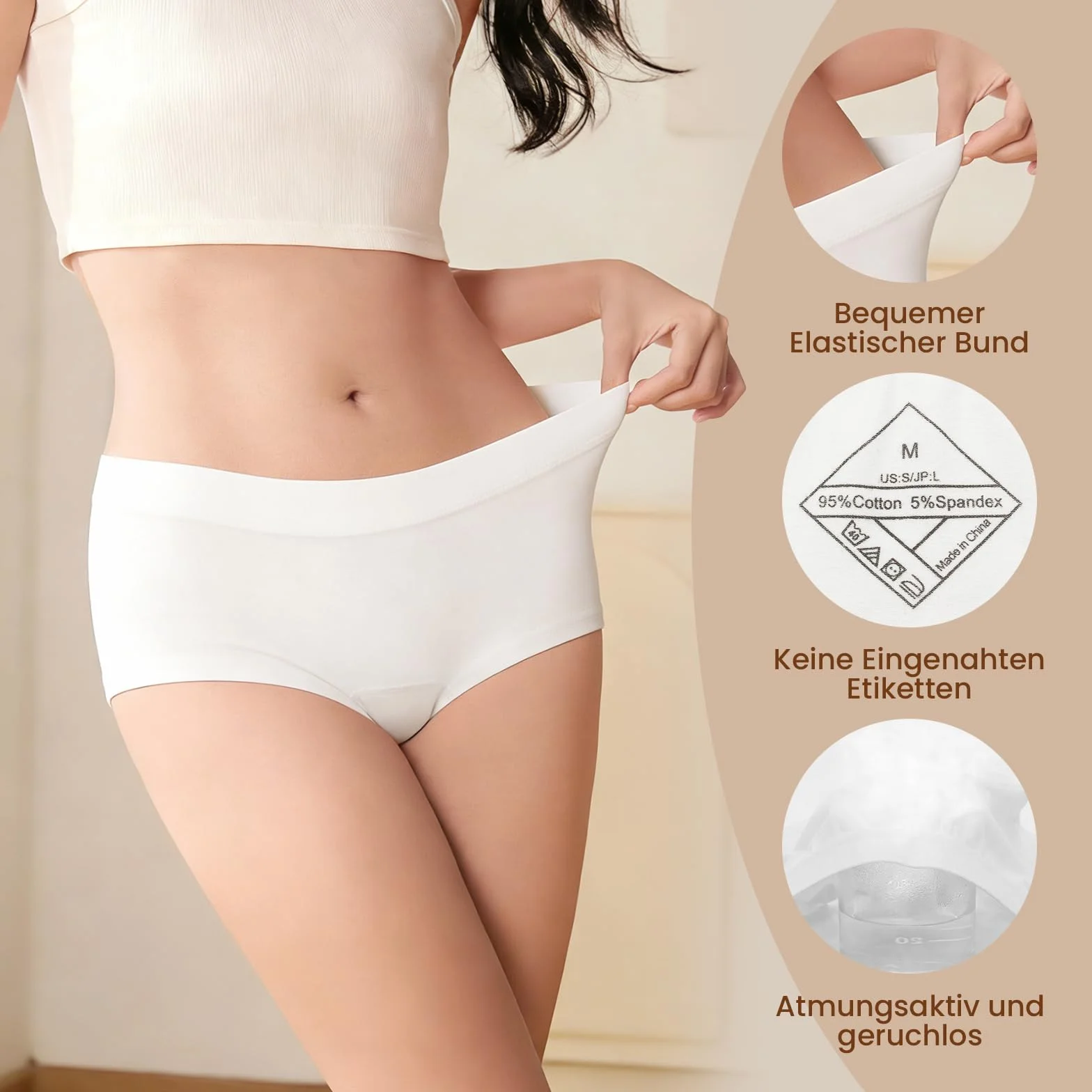 Pack de 6 Boxer Mujer Algodón Ropa Interior Boxers Short Corto Elástico