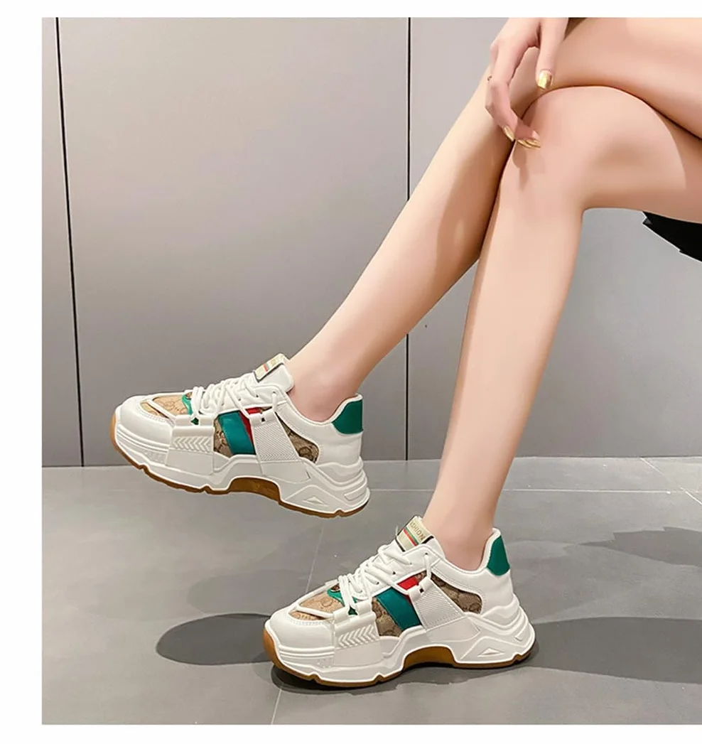 Daddy Shoes Mujer Ligero Fondo Grueso Casual Zapatos Zapatillas Deportivas Cabeza Redonda Bajo Cuatro Estaciones