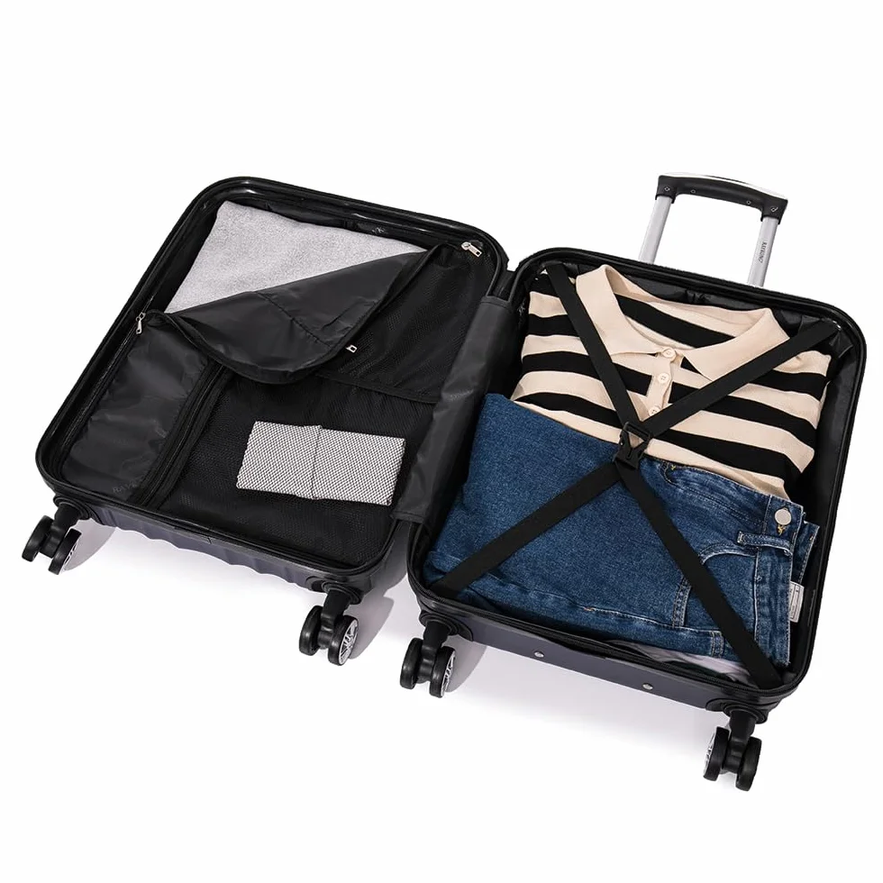 RAYKONG Maleta de Cabina ABS 55x40x20cm 44L Azul Marino