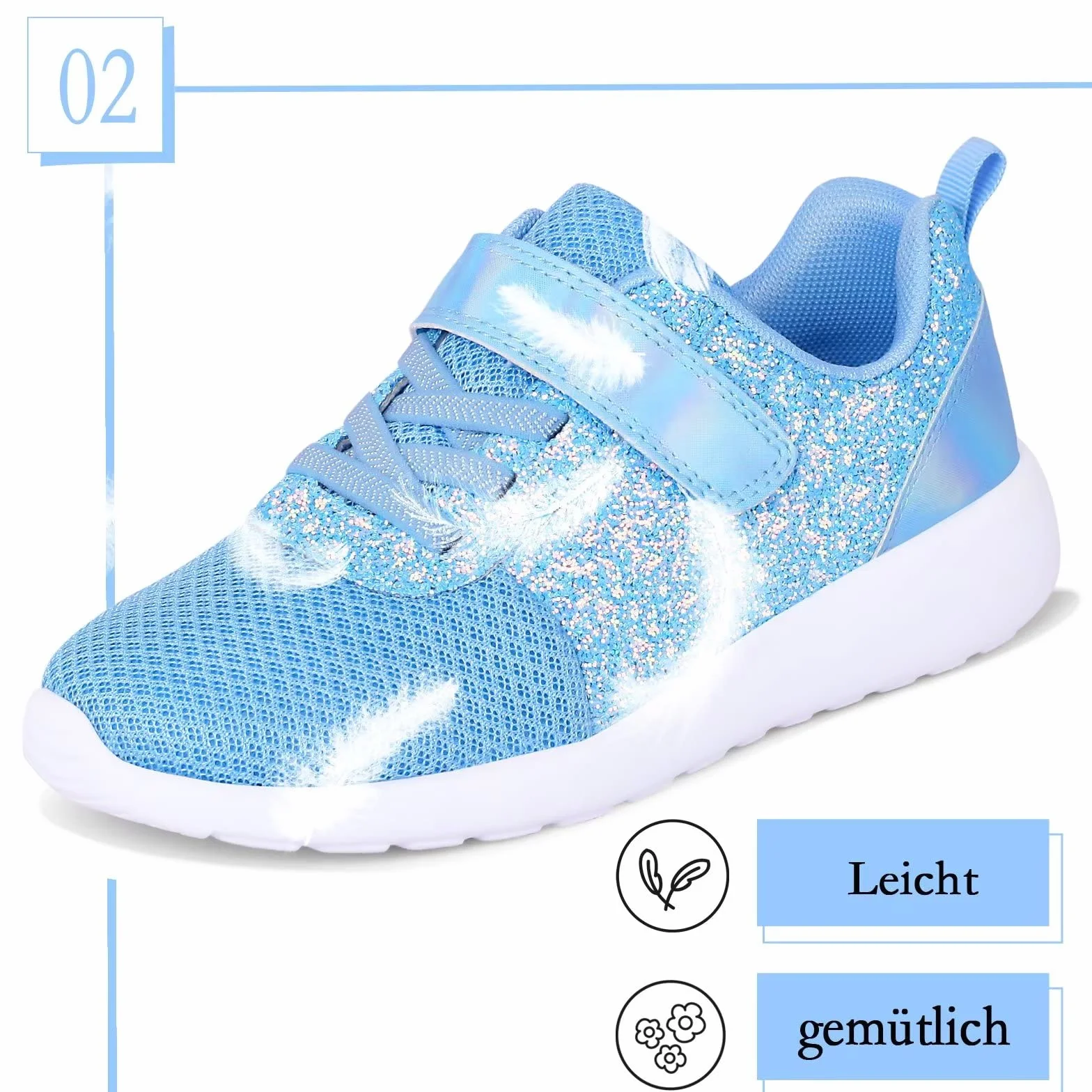 Harvest Land Zapatillas Niñas Deporte Transpirables Corre Ligero Antideslizante Tenis Calzado Exterior Azul 29EU