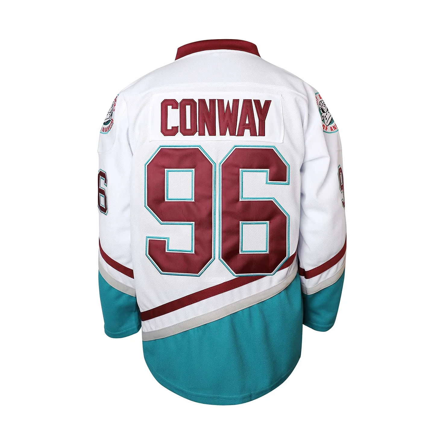 Mighty Ducks 33 Greg Goldberg 96 Charlie Conway 99 Adam Banks Camisetas de hockey sobre hielo cosidas Small