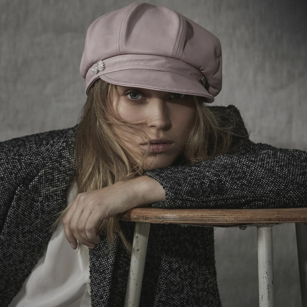 Seeberger Gorra Newsboy Piel Mujer Baker Boy Visera Otoño Verano Invierno