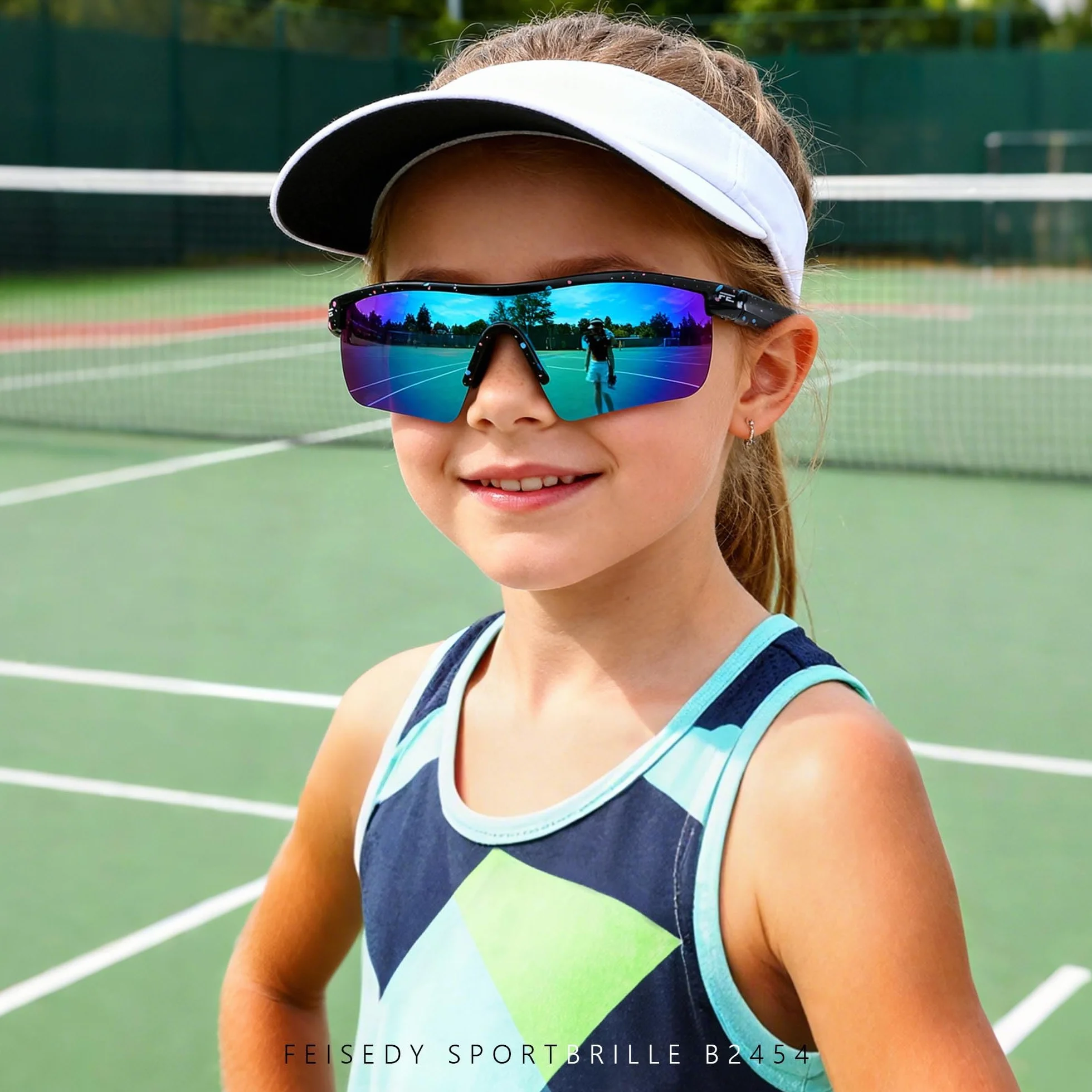 Gafas de sol polarizadas TR90 para niños adolescentes ciclismo FEISEDY