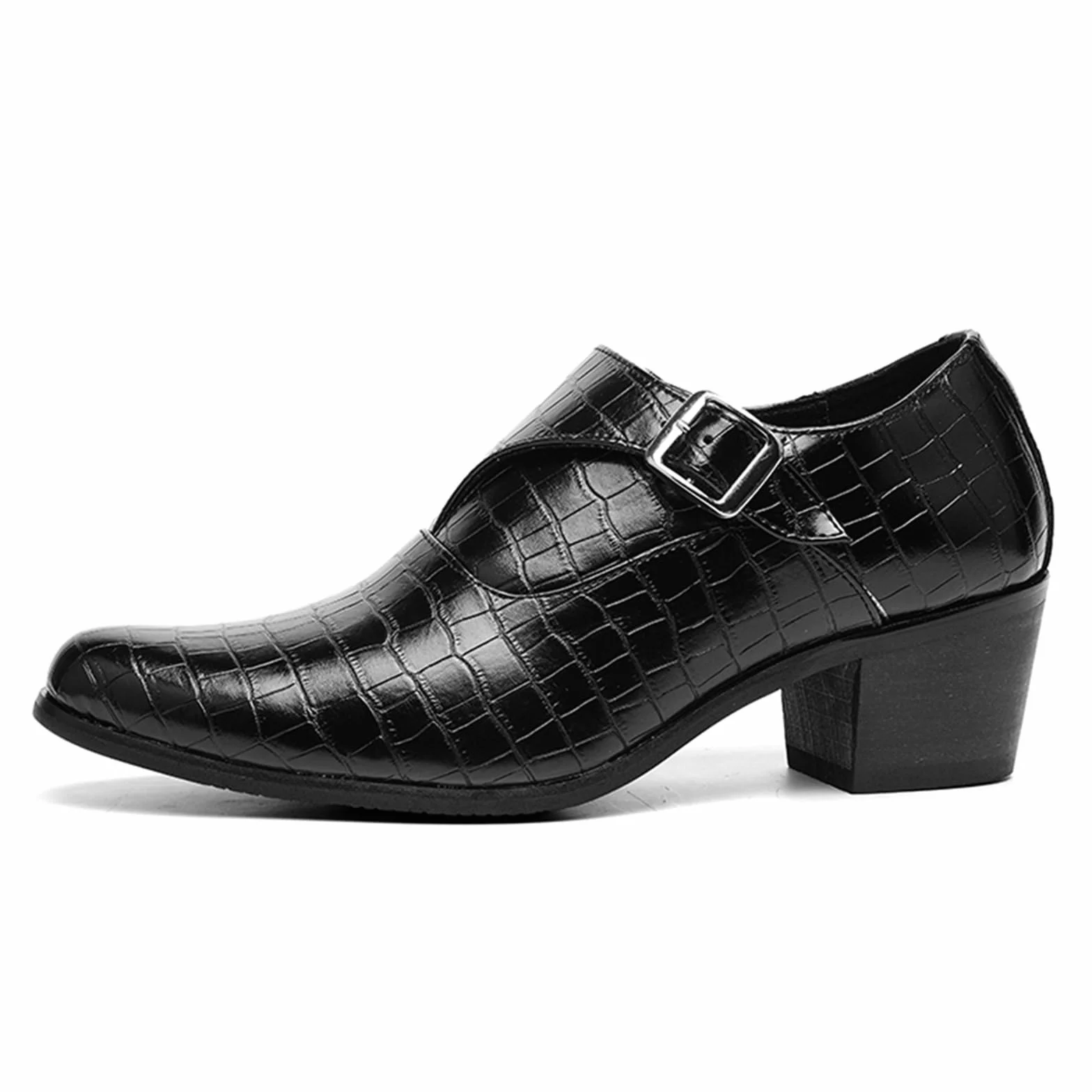 Zapatos de Vestir de Tacón Alto Hombre Cuero Punta Puntiaguda para Fiesta