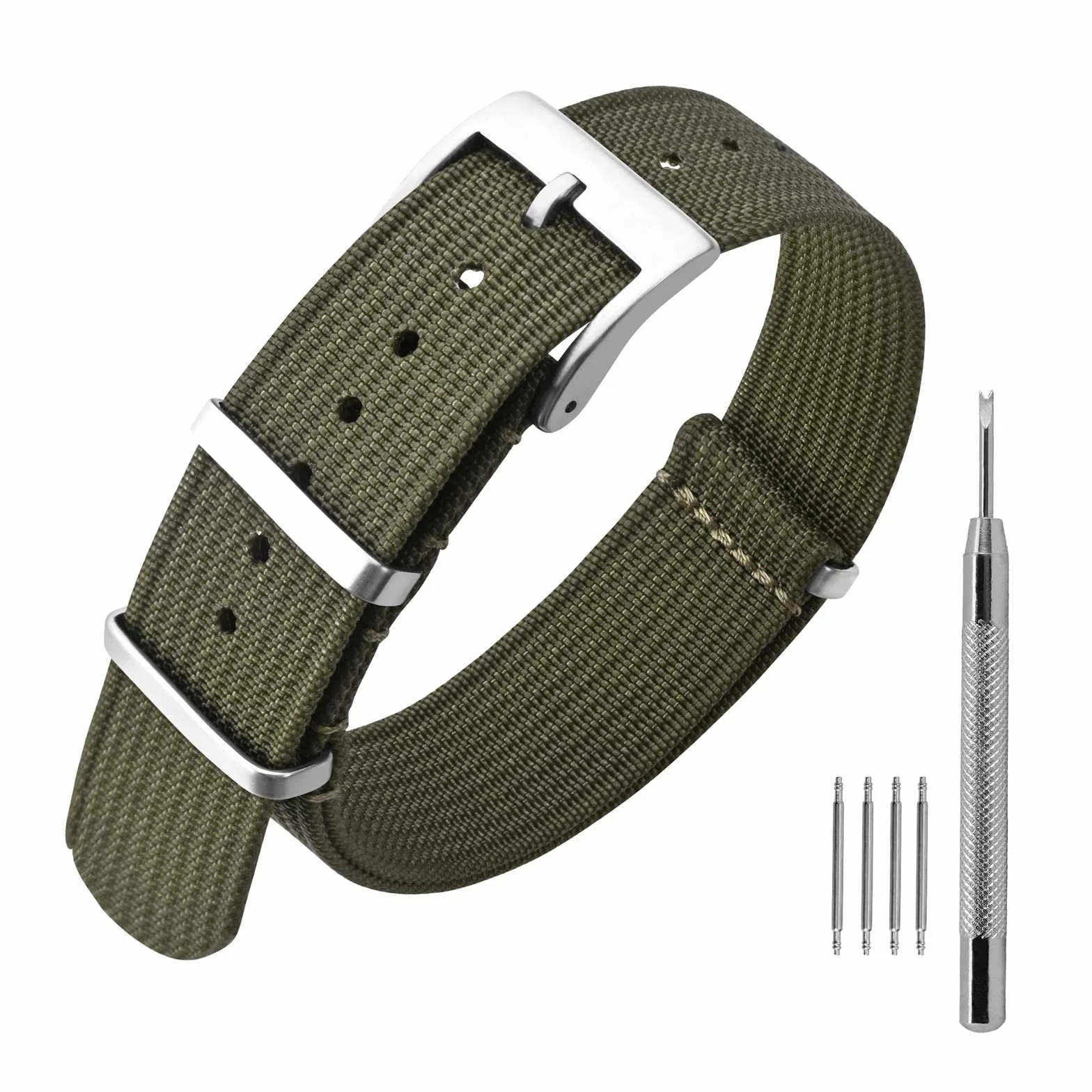 ANNEFIT Correas de Reloj de Nailon con Hebilla de Acero Inoxidable 16mm 18mm 20mm 22mm