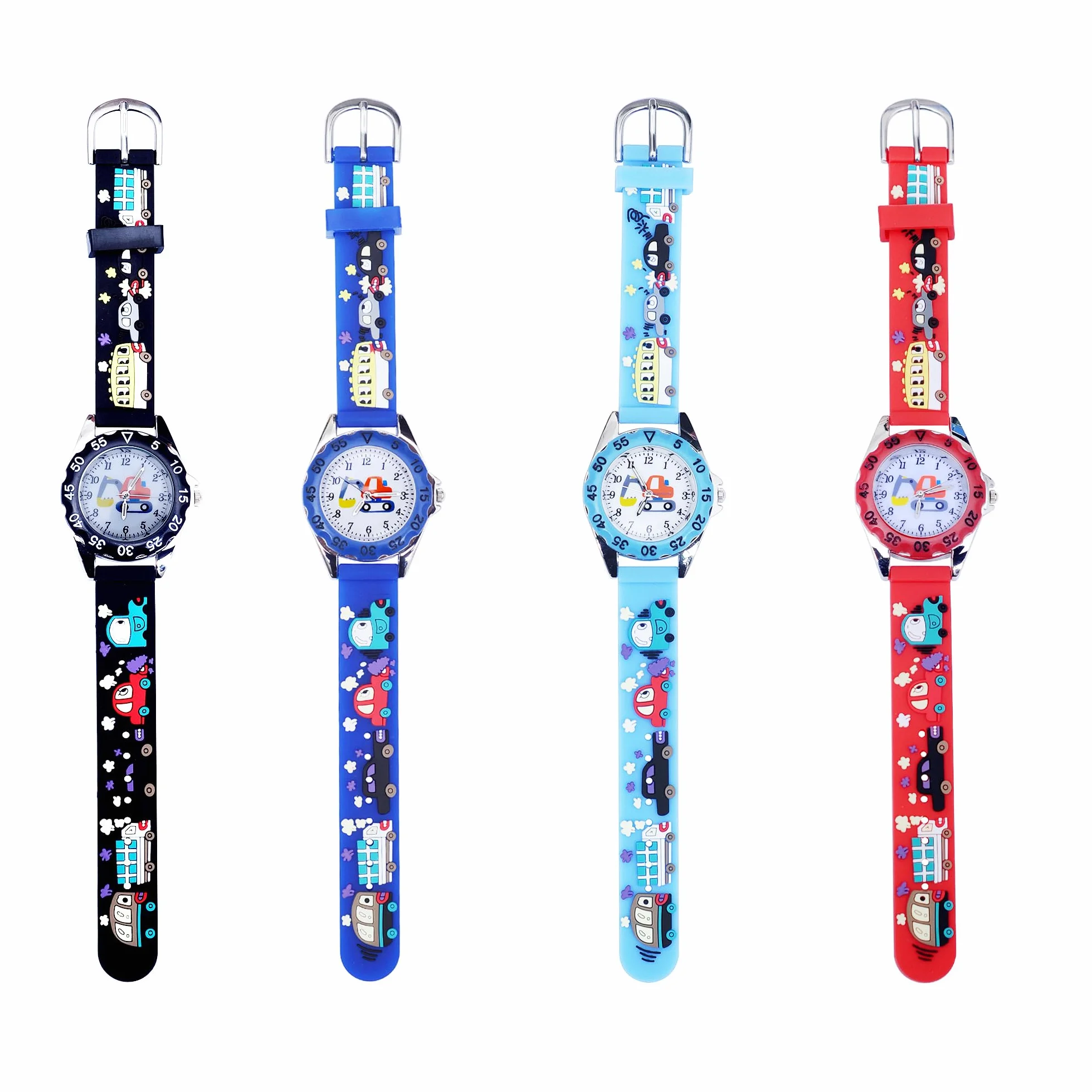 Reloj de Pulsera Analógico Cuarzo para Niño Niña 3-10 Años Cute 3D Cartoon Correa Silicona