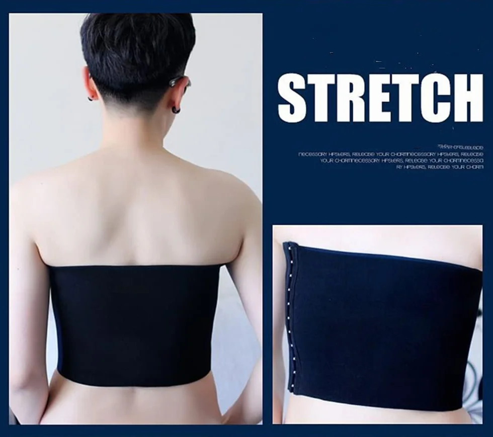 BaronHong Tomboy Trans Lesbian Strapless Plus Size Pecho Binder Top con 20 cm Banda elástica