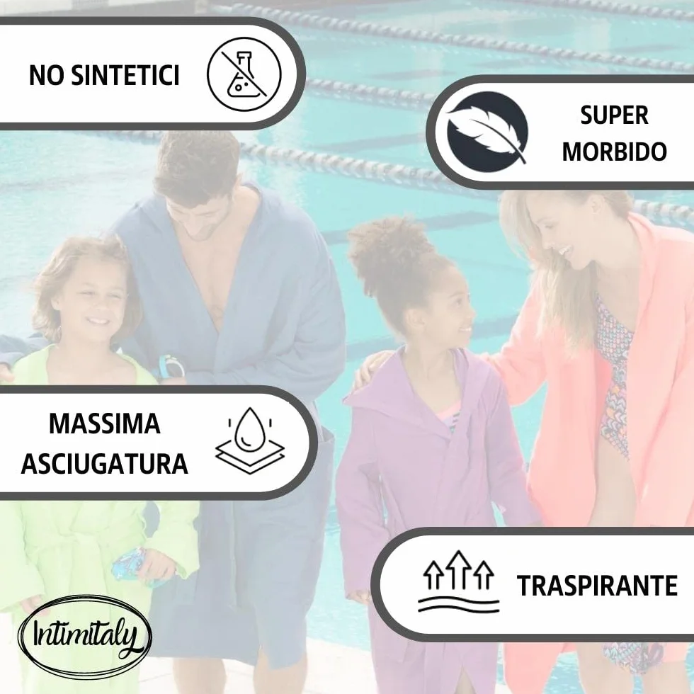 Albornoz de microfibra unisex con capucha ligero