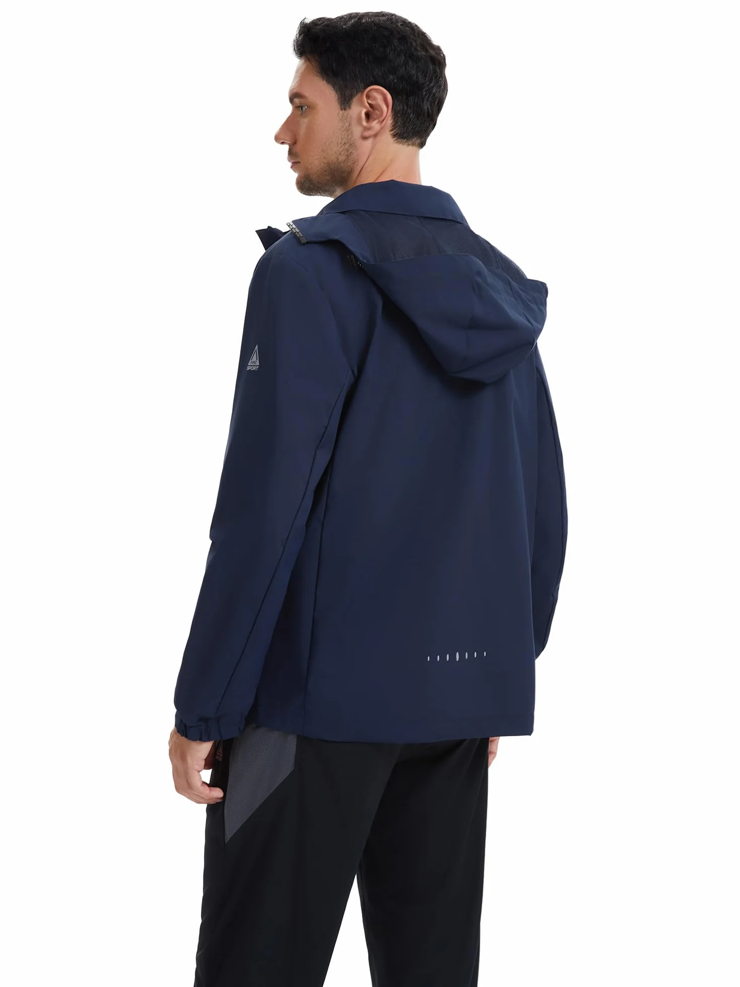 AMZSPORT Chaqueta Impermeable Cortavientos Ligera Plegable Transpirable para Senderismo Running Viajes