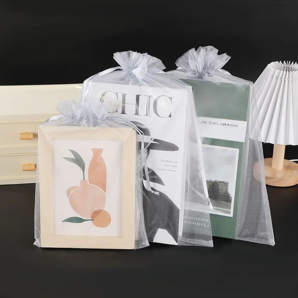 DAHI 30 bolsas de organza de 40 cm, 30 unidades para rellenar, para joyas, bodas, bolsas de organza (30 x 40 cm/30 unidades)