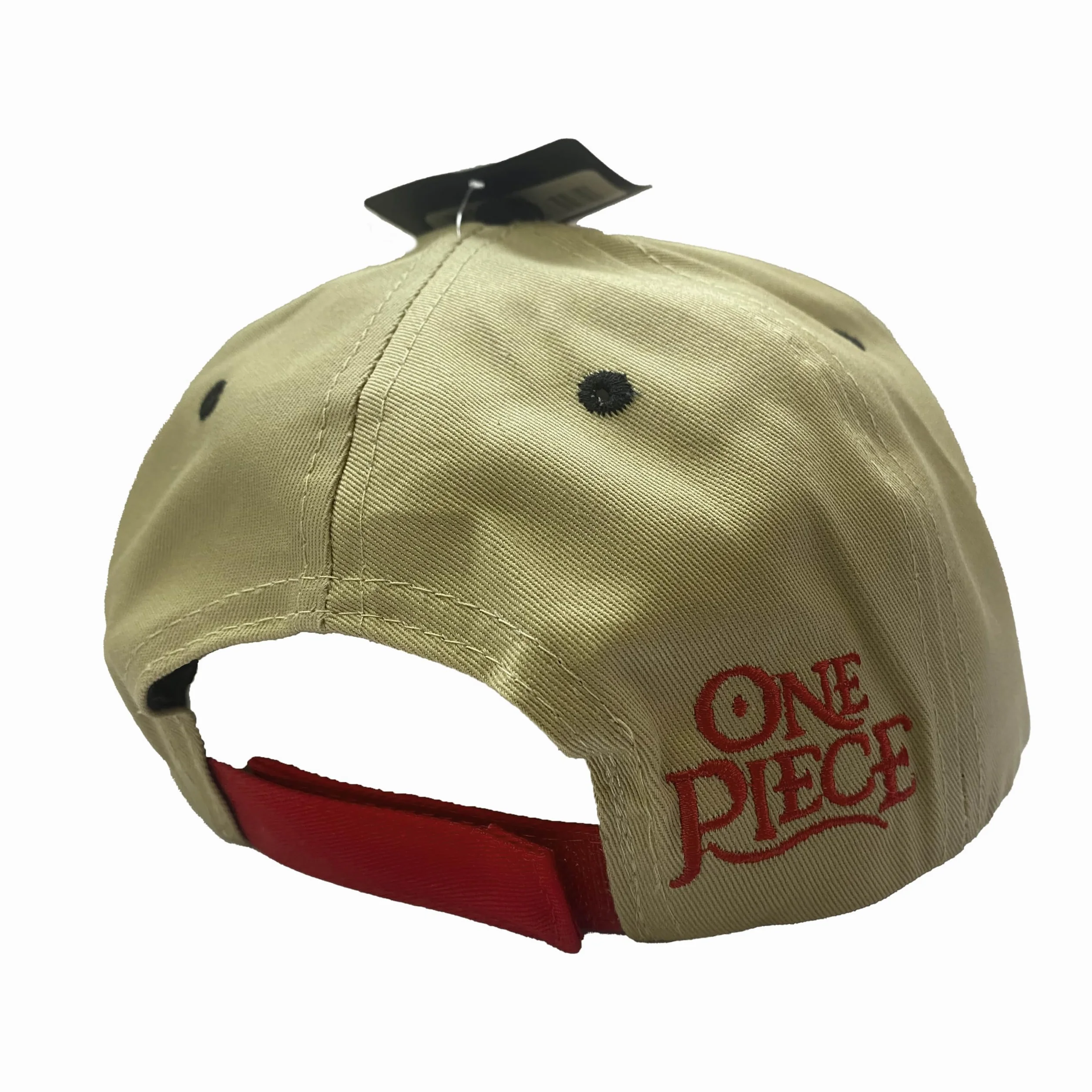 One Piece Oficial Gorra Hombre Luffy Straw Hat Baseball Cap Beige Rojo