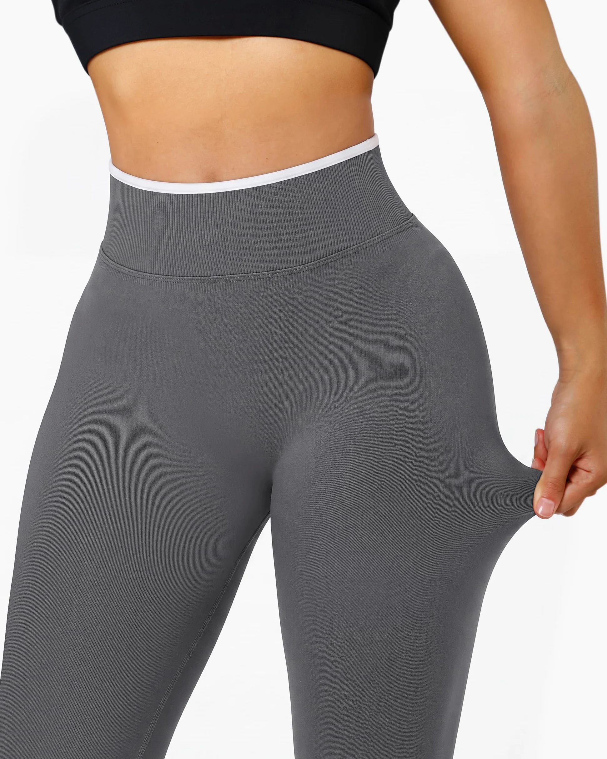 DOULAFASS Mallas deportivas largas para mujer, bloque de color, cintura alta, moldeadora para yoga | Opaco, resistente a sentadillas, levantamiento de glúteos, tejido suave y sin costuras, elástico en 4 direcciones, uso diario