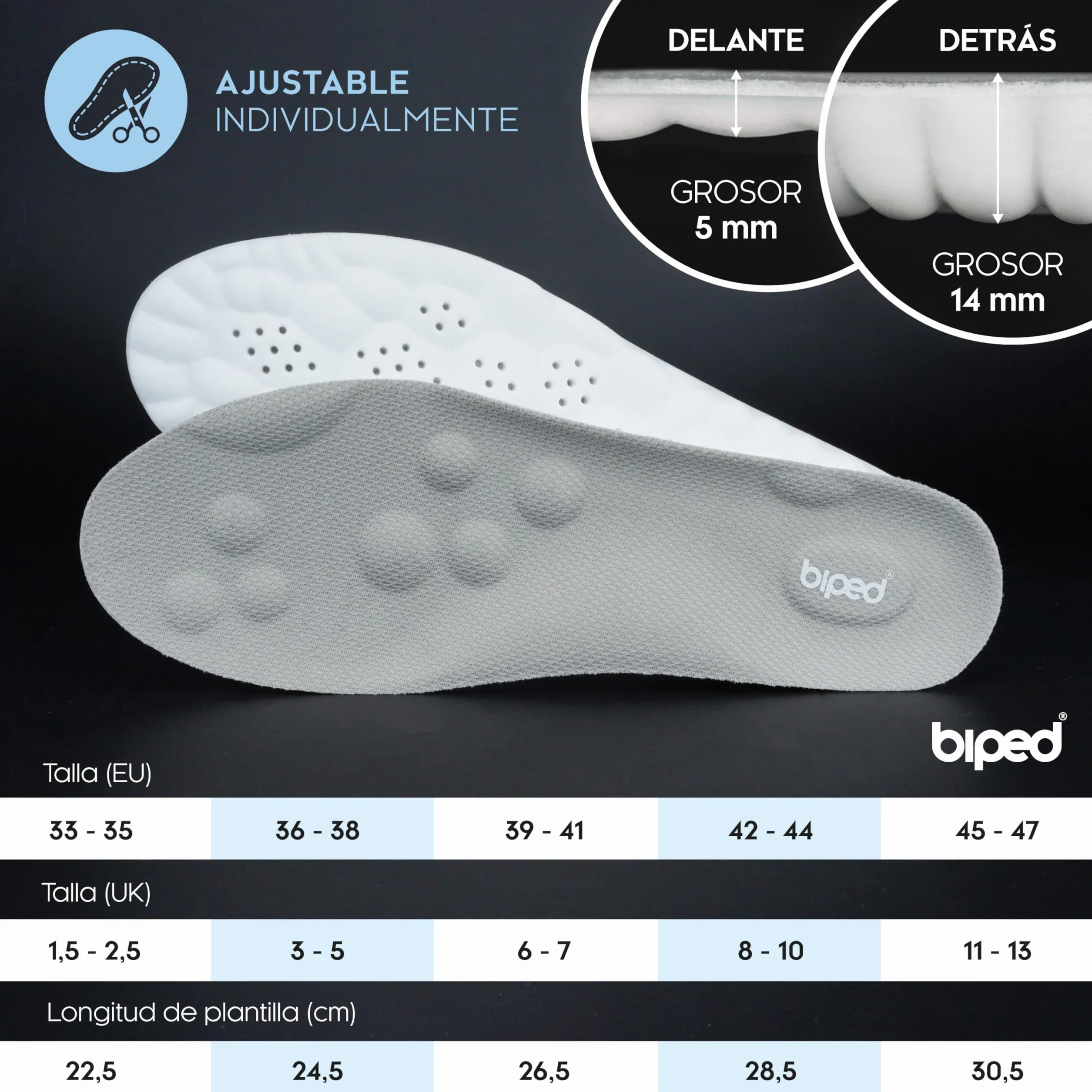 Biped Cloud Plantillas Extra Suaves para Deporte, Uso Diario, Calzado Laboral – Ortopédicas Amortiguadoras con Cojín de Talón