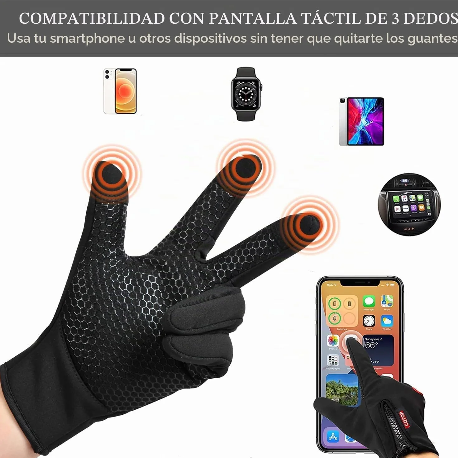 COTOP Guantes de Invierno Táctiles a Prueba de Viento para Ciclismo Caza y Camping