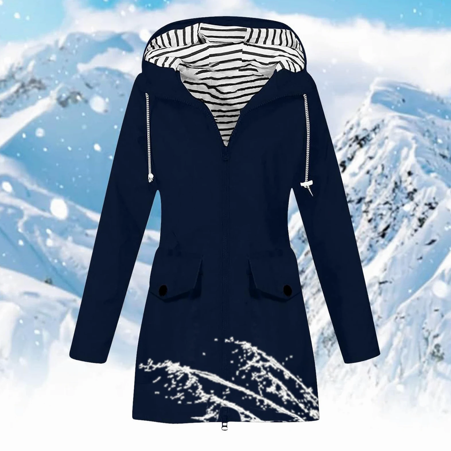 Genérico Chubasquero Ligero Mujer,Chaqueta Impermeable SóLida para Mujer Abrigo Suelto con Capucha Y Resistente Al Viento para Exteriores Talla Grande