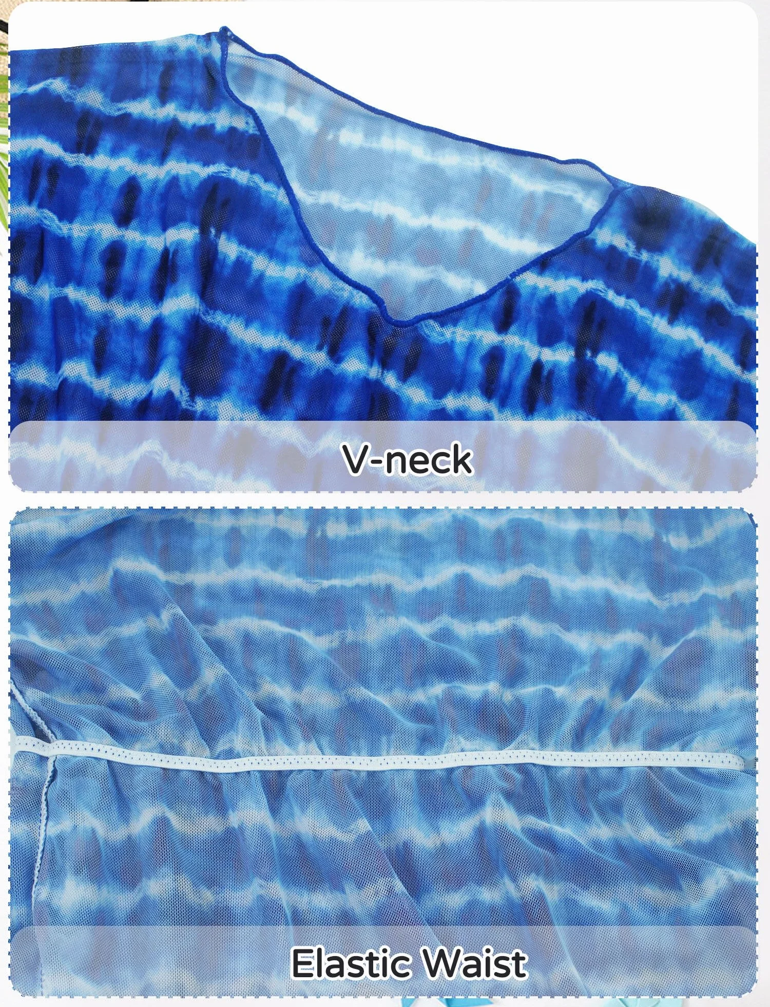 FEOYA Bikini para niña, vestido de playa, cubierta para traje de baño, cubierta de playa, poncho de playa con borla pequeña, bola de lana con cuello en V, ropa de playa elástica, 8-14 años