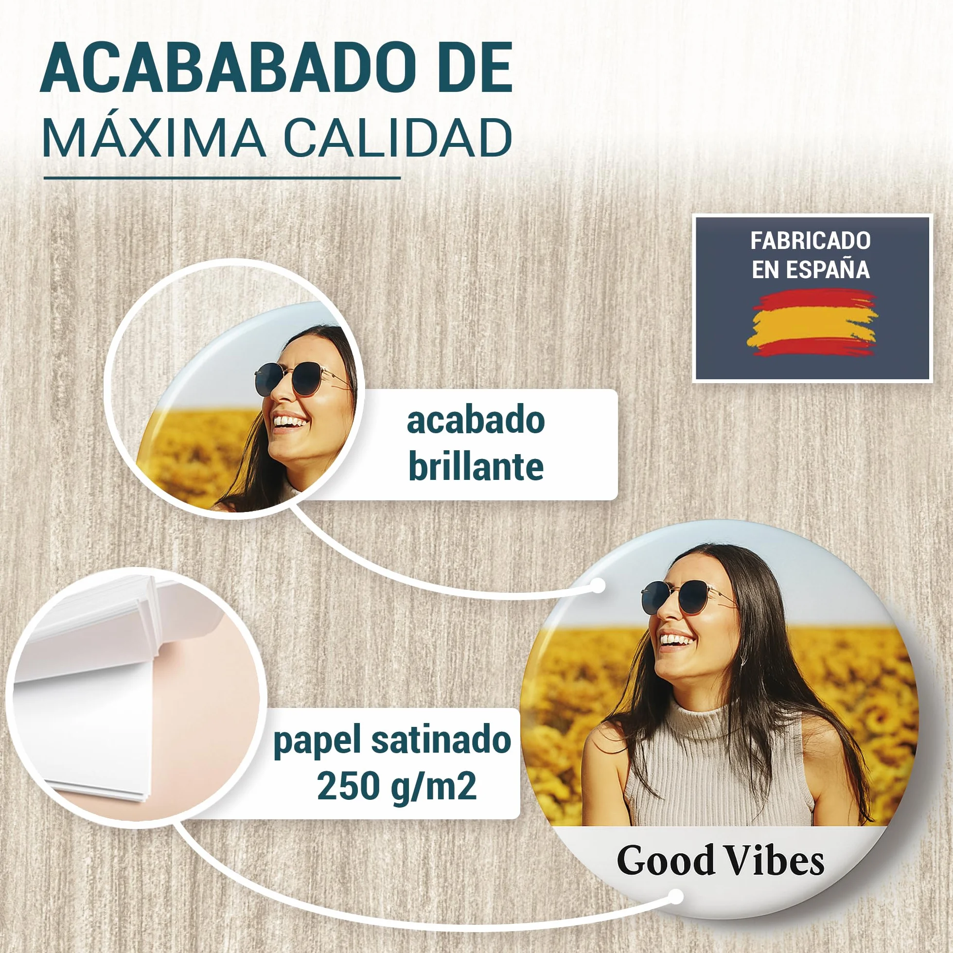 Chapa Personalizada 59mm Pin para Eventos 15 Unidades Pack Despedida Soltera Recuerdos Boda Graduación