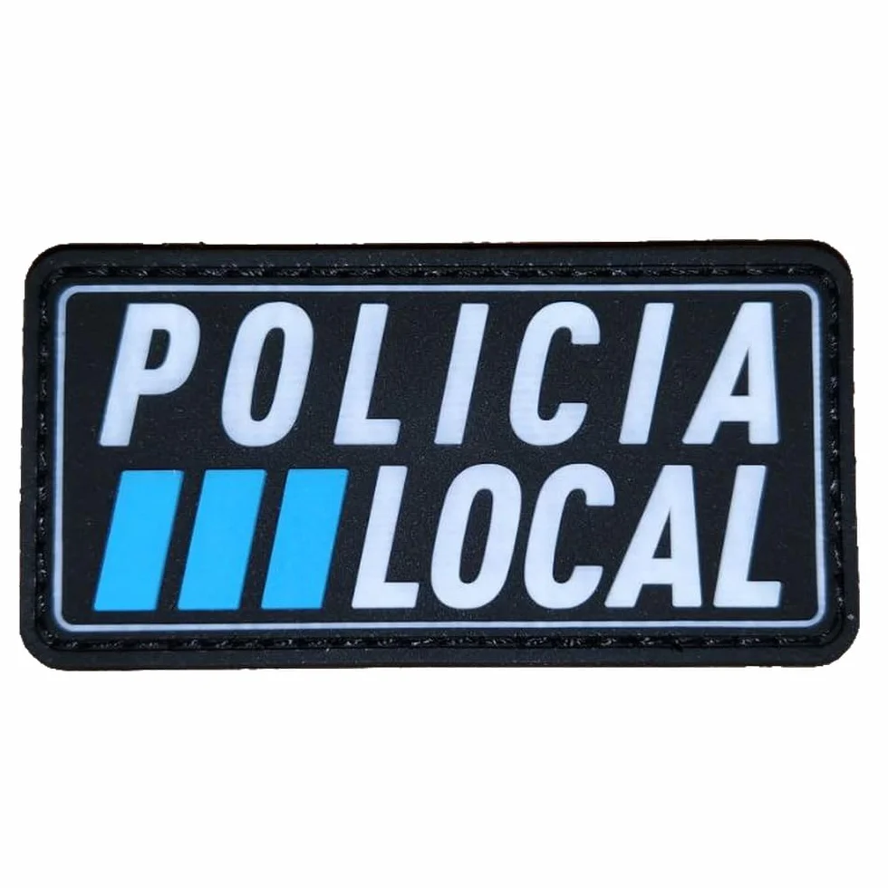 Parche Militar Táctico Policia Local 3D PVC Hook&Loop Insignia Policial para Mochila Airsoft Supervivencia Outdoor