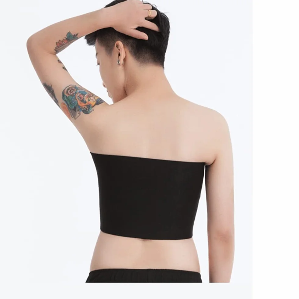 BaronHong Tomboy Trans Lesbian Strapless Plus Size Pecho Binder Top con 20 cm Banda elástica
