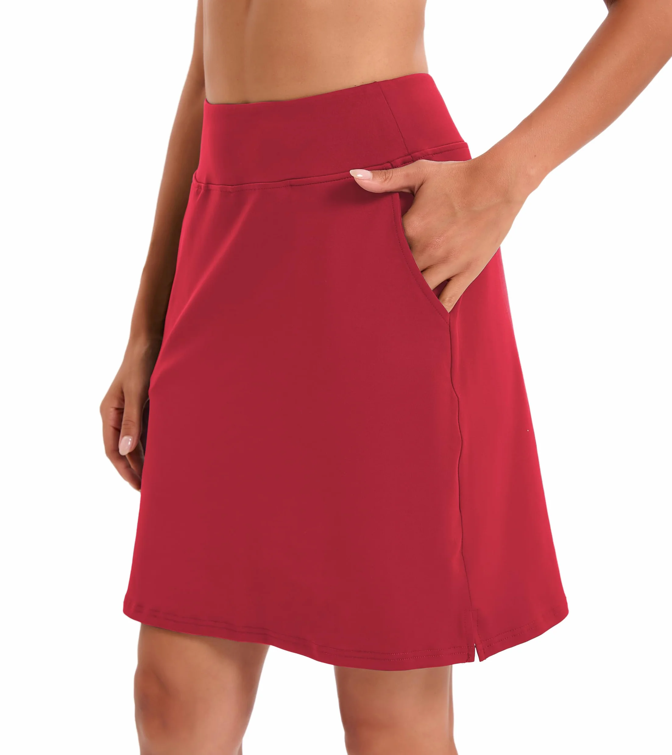 Timuspo Ropa Deportiva Mujer Pantalones Longitud Rodilla Falda Tenis Cintura Alta con Pantalones Debajo Golf