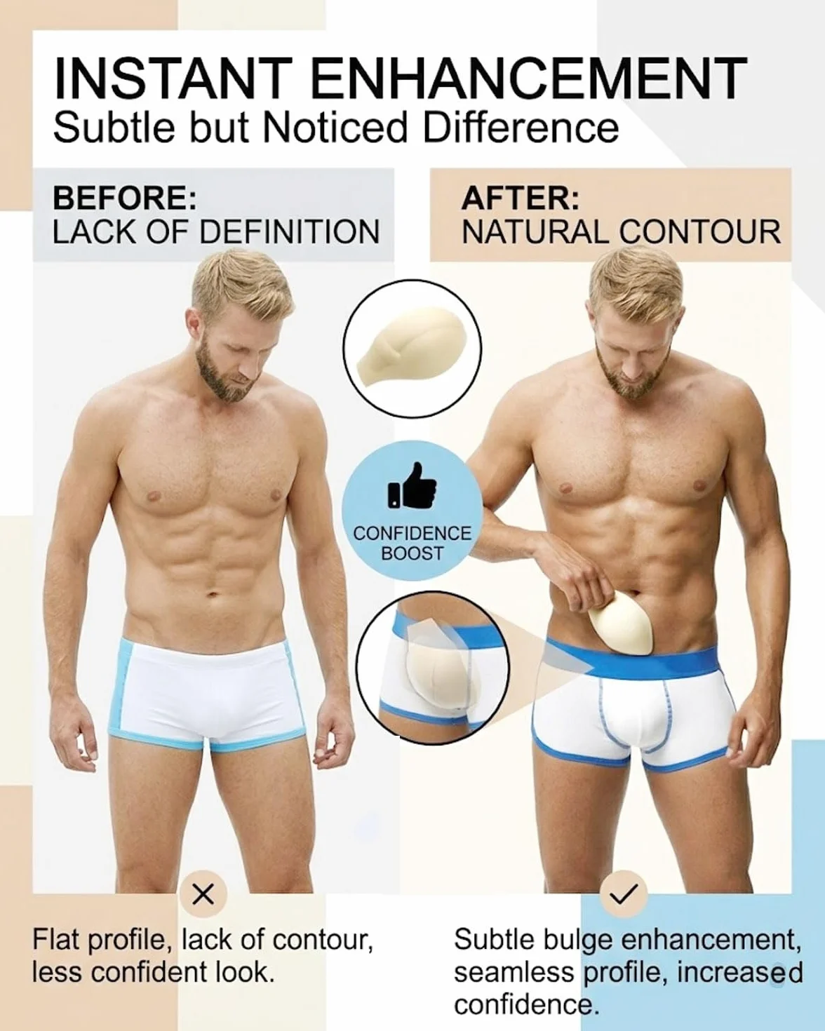 Bañador Relleno para Hombres Almohadillas de Natación Calzoncillos con Relleno Surf Fitness Entrenamiento