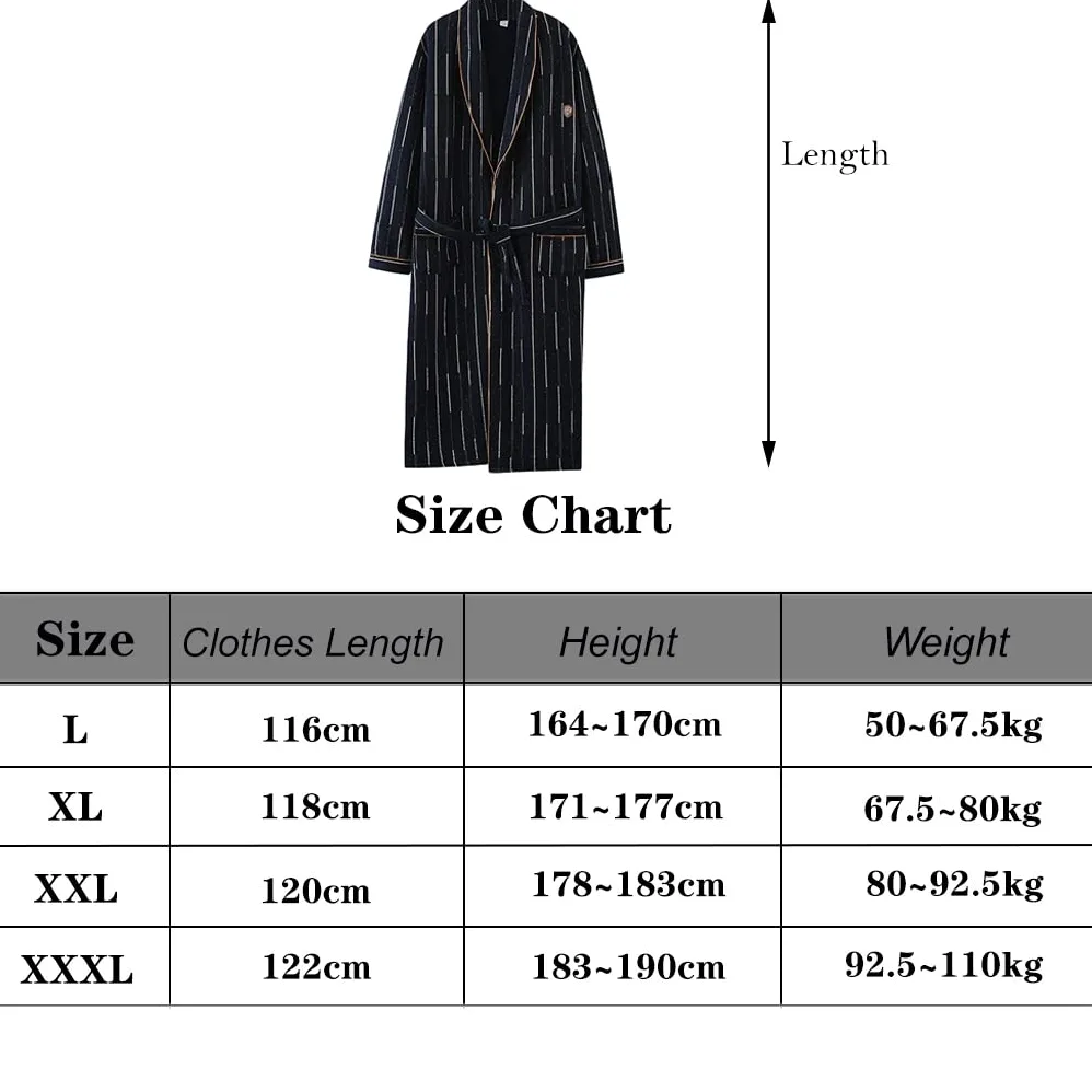 Batas para Hombre Largas Ligeras De Algodón, Kimono Albornoz De Talla Grande para Bañera De Hidromasaje, SPA Sauna Piscina Pijamas De Manga Larga, Camisón Ropa De Dormir para Primavera Y Otoño