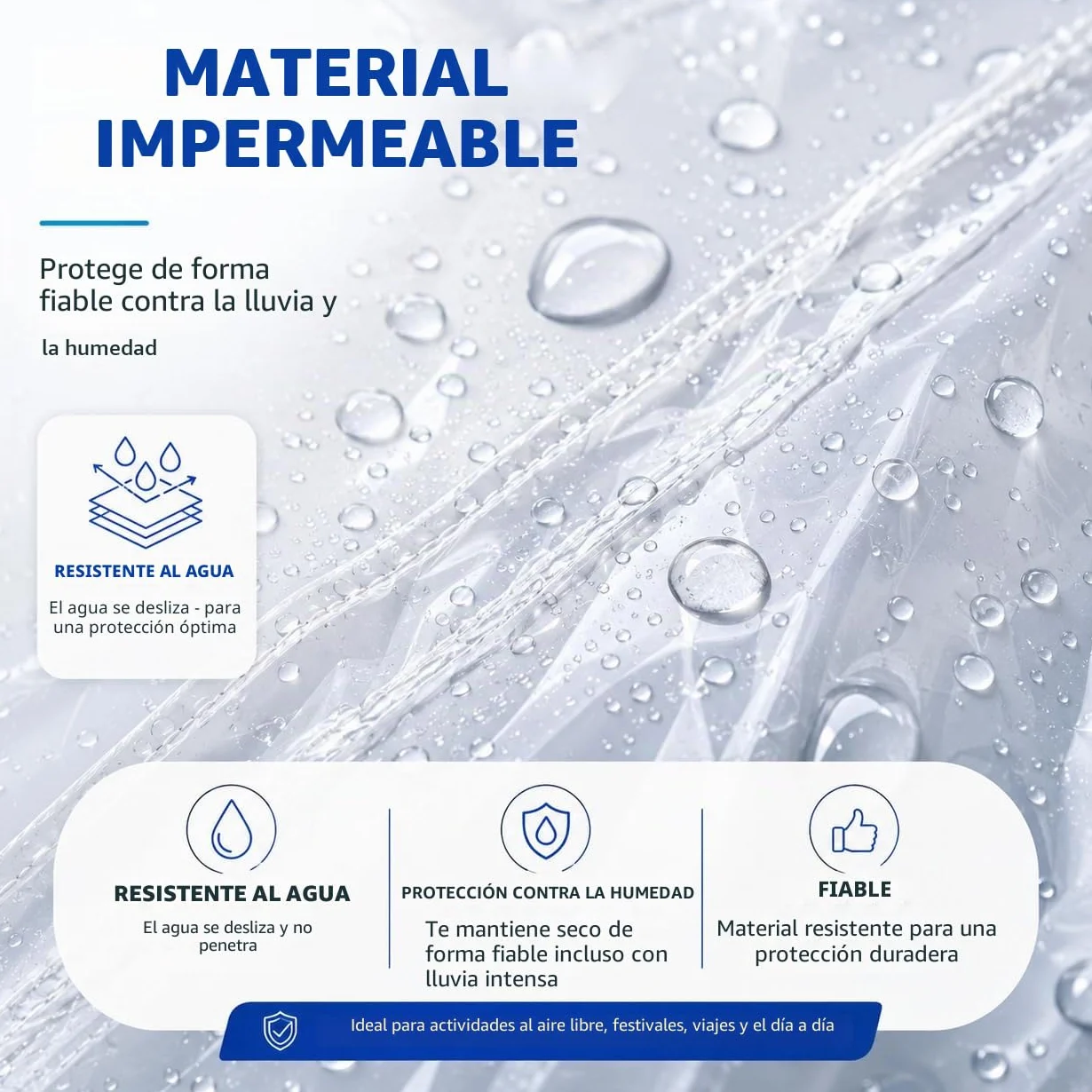 Travelfreund® Chubasquero Desechable Impermeable Transparente con Capucha Talla Única para Adultos