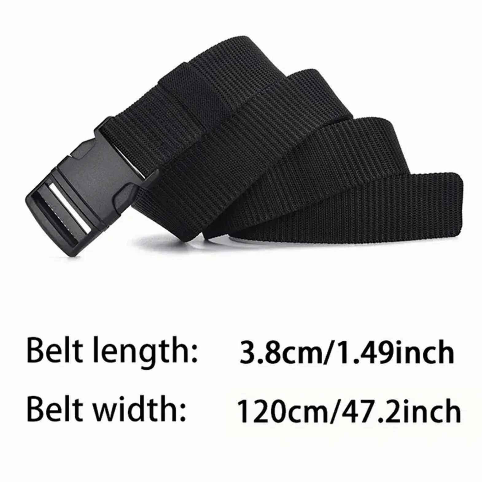 2 uds cinturón for hombre sin hebilla de plástico y Metal lona for nailon tejido for exteriores cinturones neutros