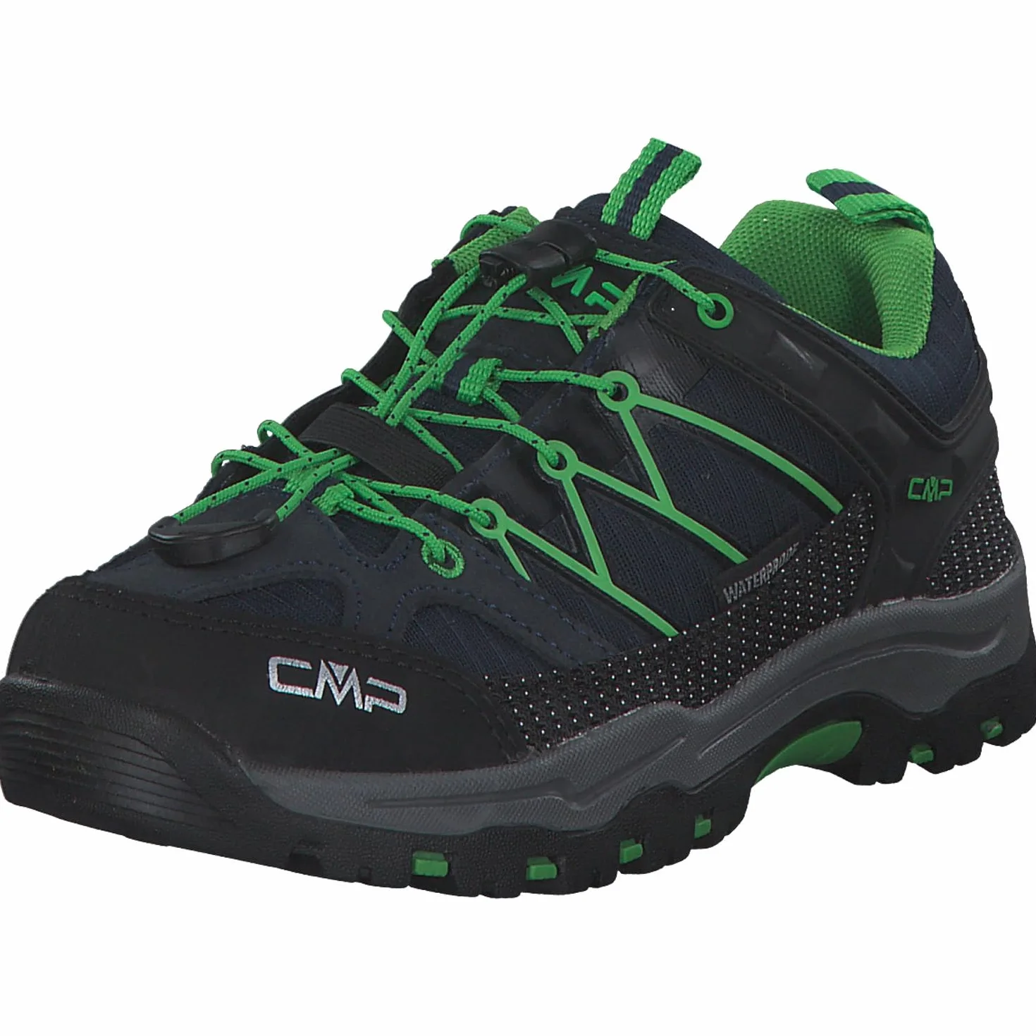 CMP Kids Rigel Low Trekking Shoes WP, Zapatos de trekking Unisex niños, Negro azulado Lagarto, 39 EU