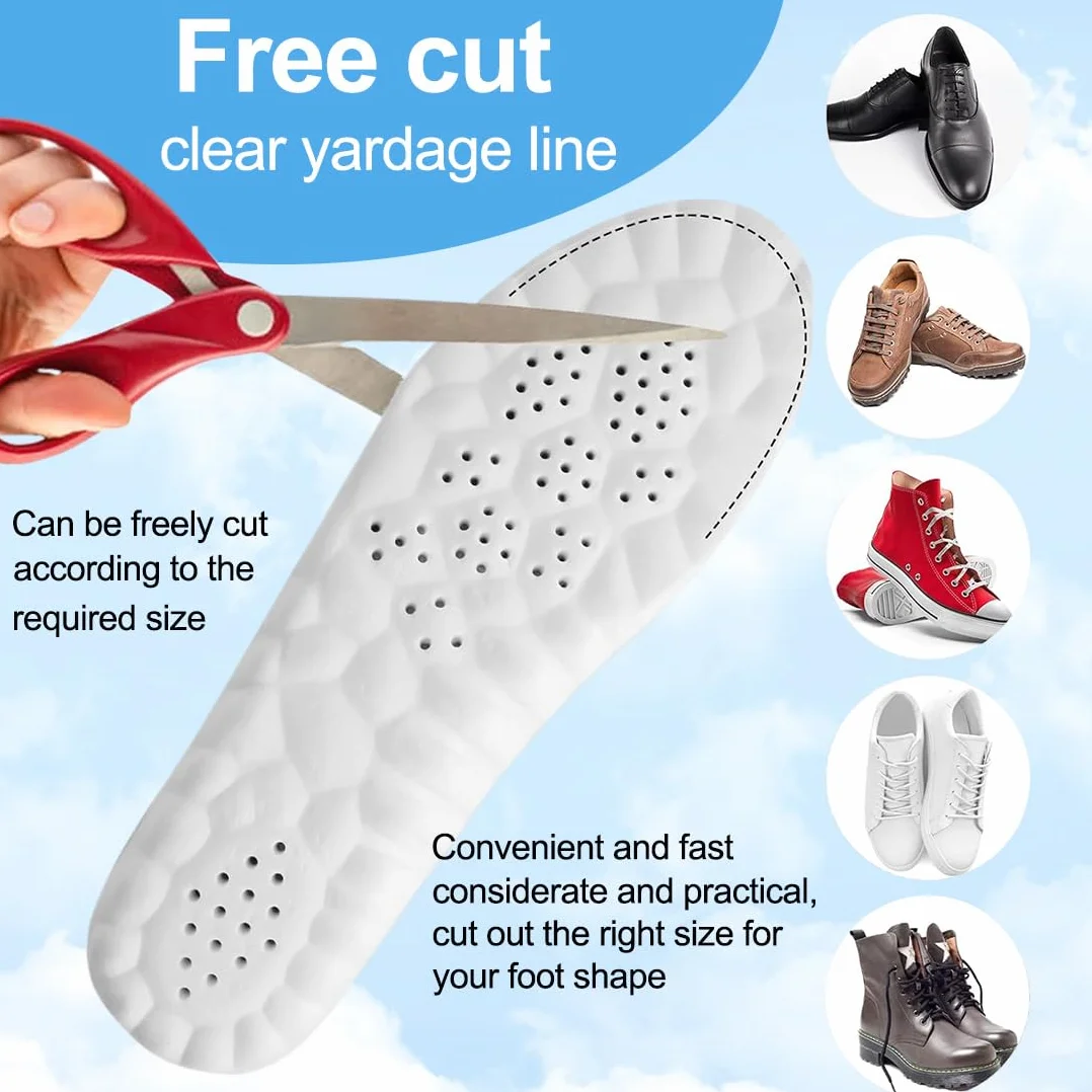 Plantillas Memory Foam para Deporte, Trabajo y Uso Diario - Ortopédicas Transpirables Amortiguadoras 43-44