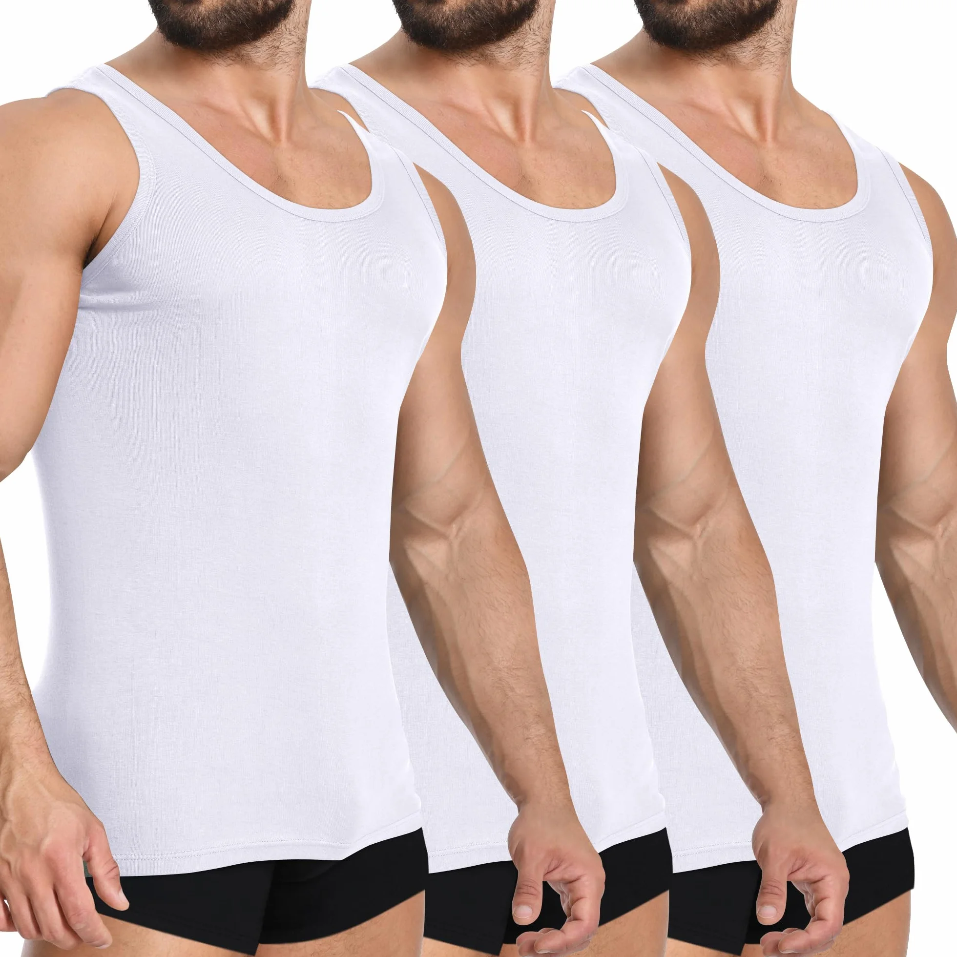 YOUCHAN Pack de 3 Camisetas Tirantes Hombre 100% Algodón S-5XL