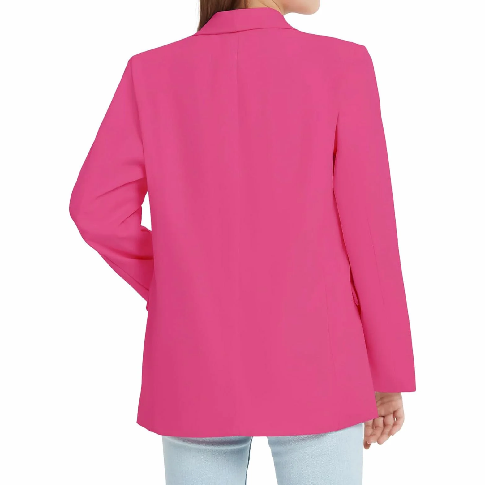Chaqueta de traje formal con cuello chal para niñas, bolsillo interior, pantalones 140