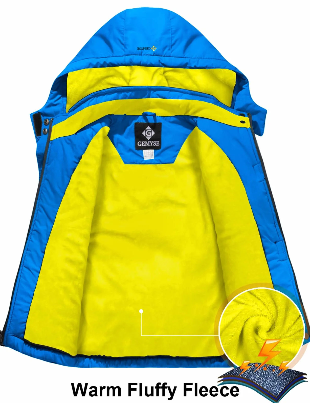 GEMYSE Chaqueta de Esquí Impermeable Niños Abrigo Invierno Antiviento Capucha