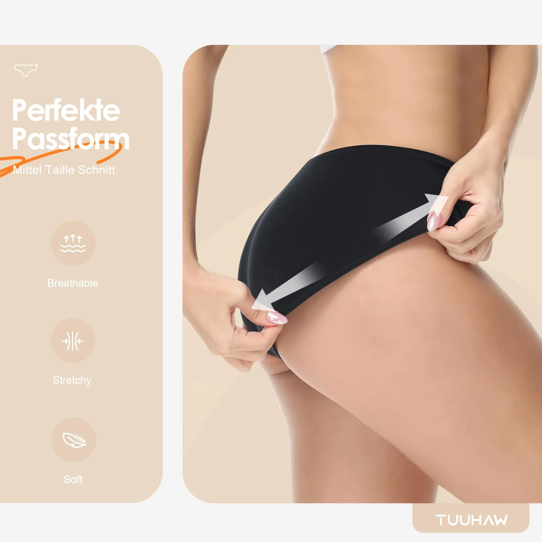 Bragas Mujer Algodón Cintura Midi Pack de 6