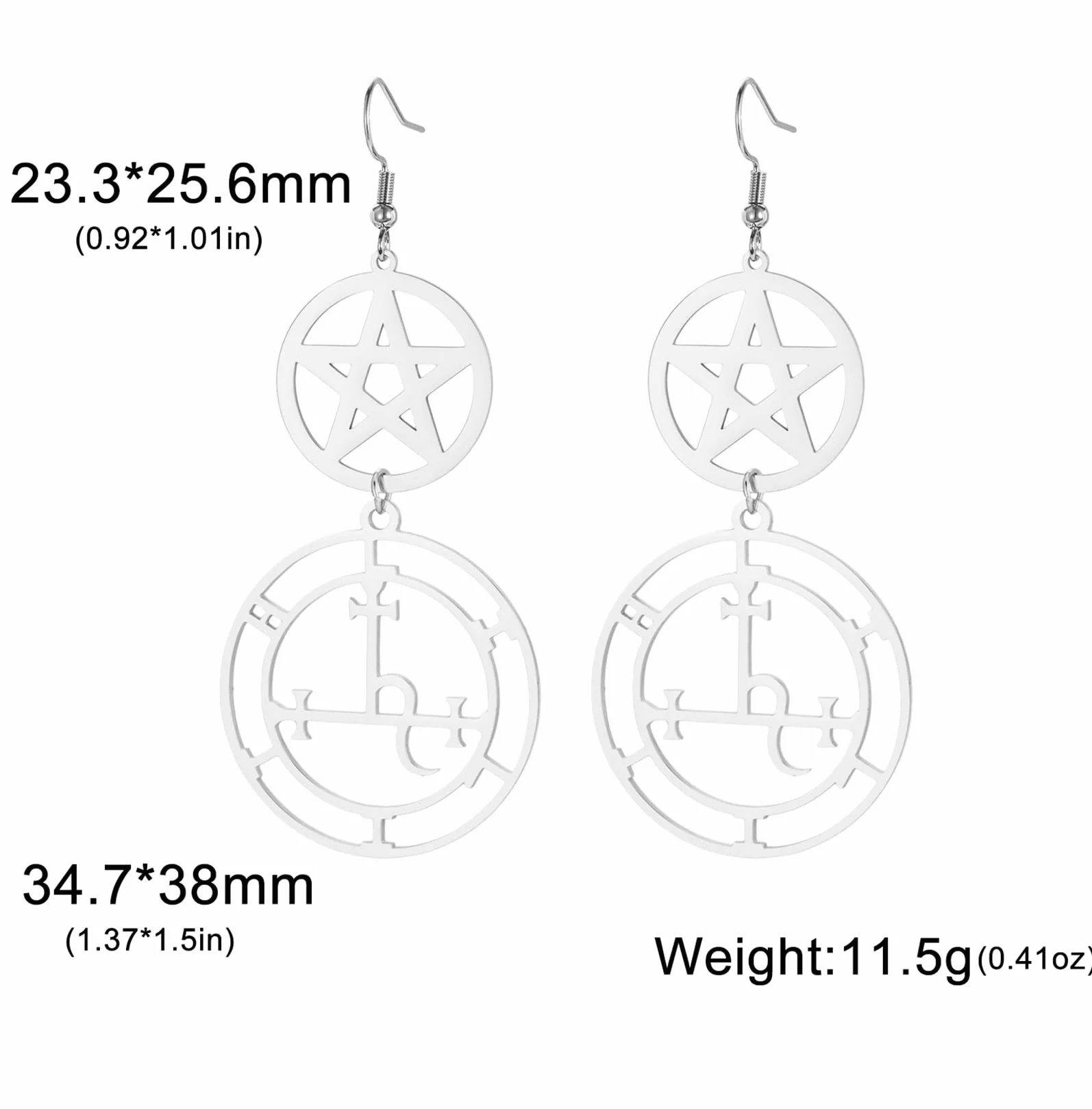 Sigilo de Lilith Pendientes colgantes para mujer Gótico Diosa Sello de demonios Símbolo de Lucifer Mitología Joyería pagana