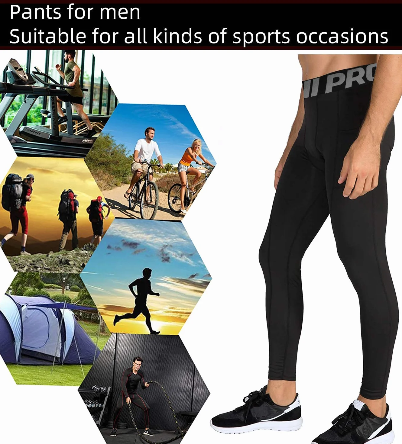 2 Pack Pantalones Deportivos de Entrenamiento para Hombre Running Leggings