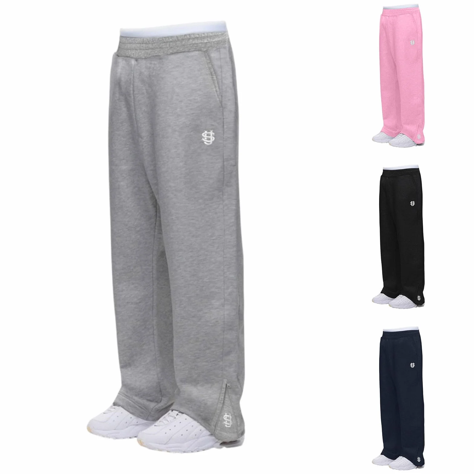 Pantalones de chándal holgados para niños adolescentes algodón cordón bolsillos pierna ancha cintura elástica