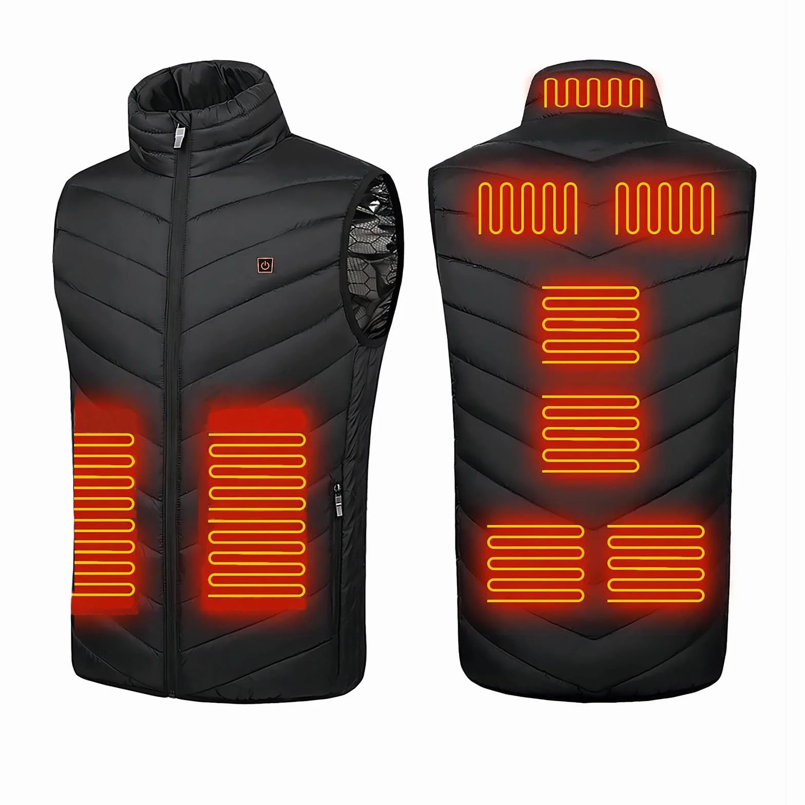 Monave Chaleco Calefactable Hombre 9 Elementos Calefacción Fibra Carbono 3 Niveles Temperatura Negro