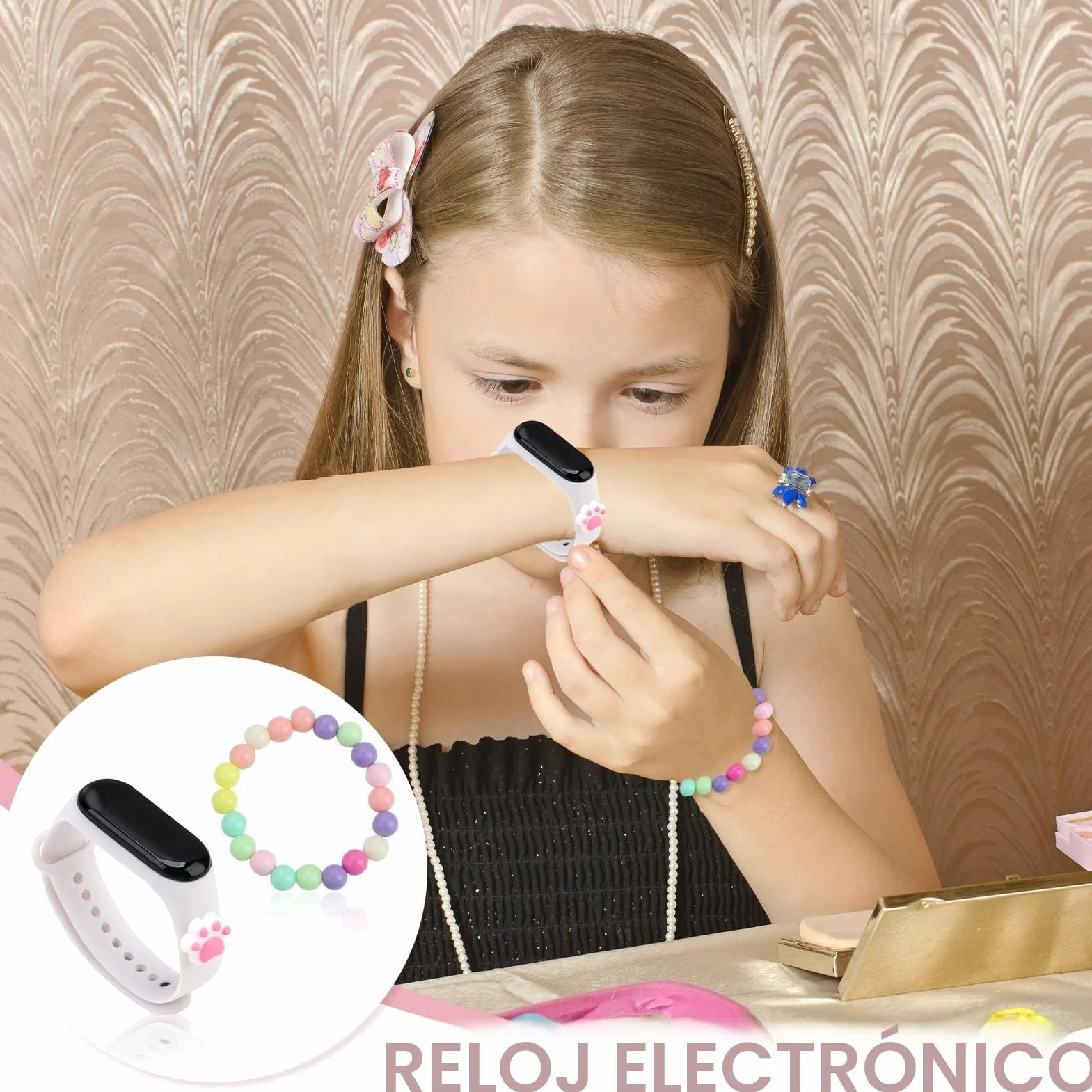 Reloj digital deportivo infantil con correa de silicona impermeable para niños 6-15 años