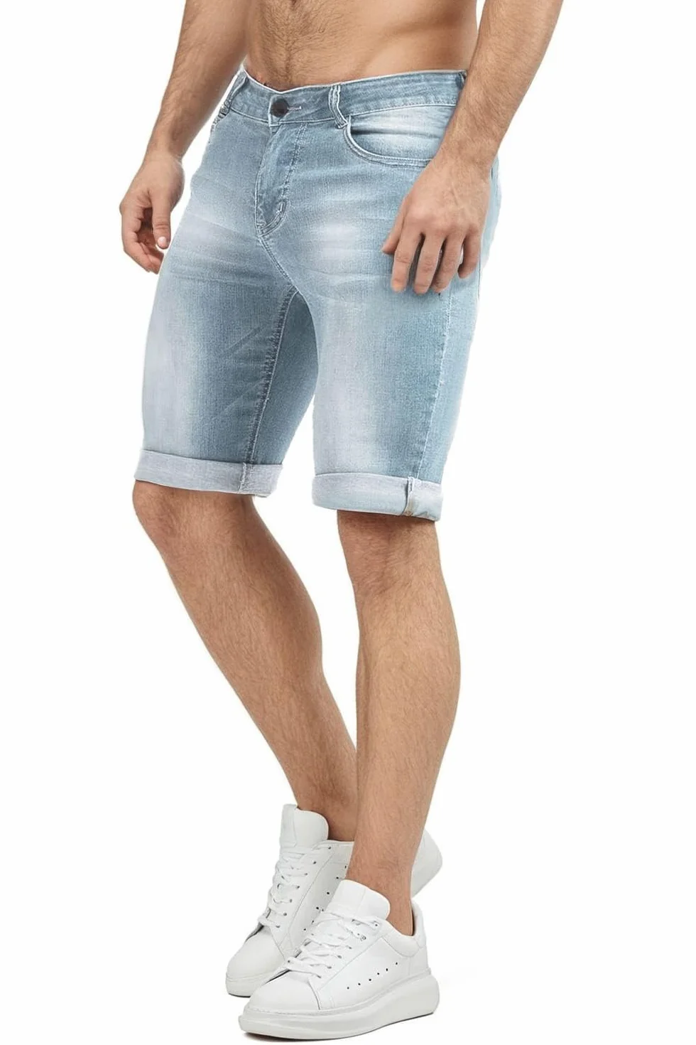 GINGTTO Pantalones Cortos Hombre Slim Fit Elastico Vaqueros Ajustado