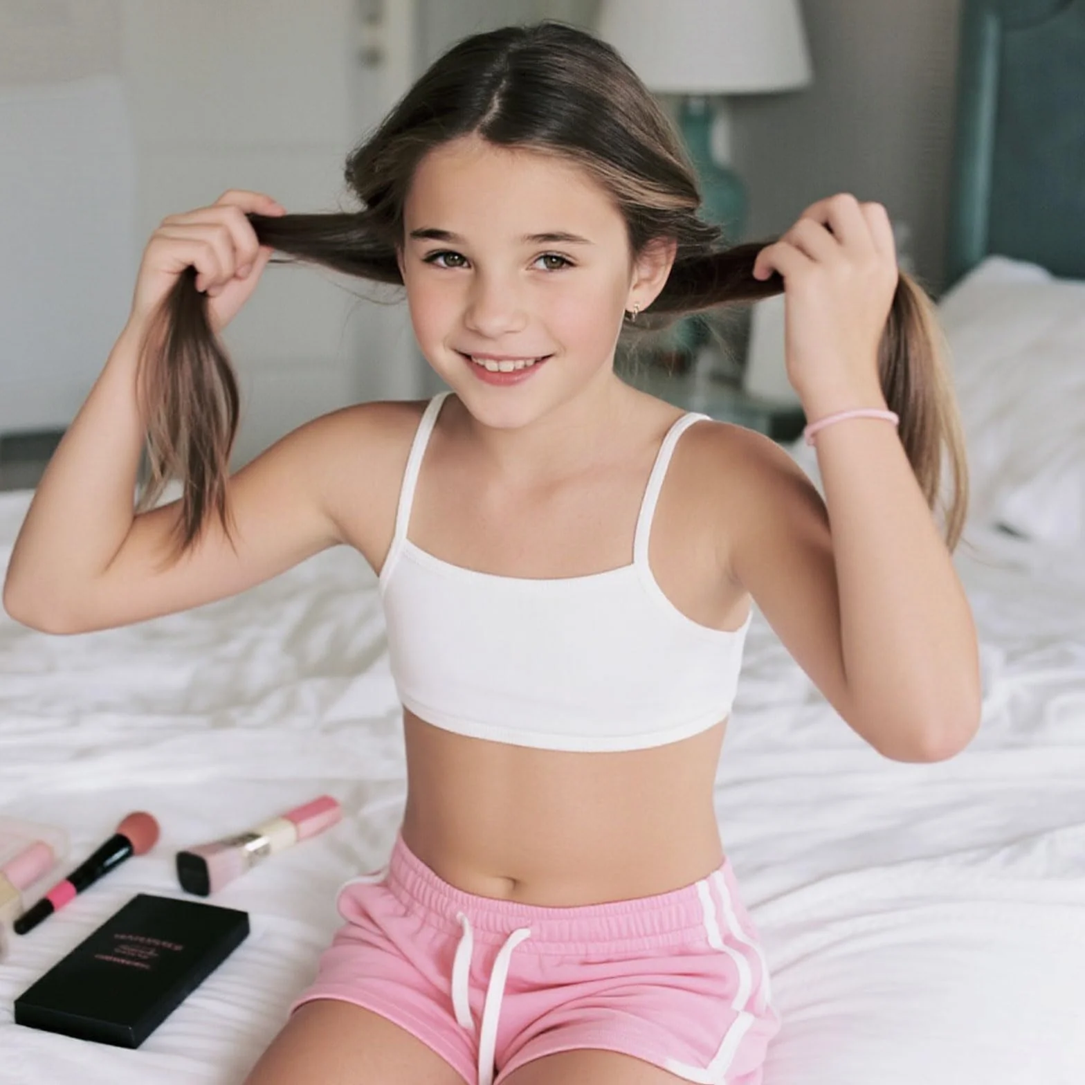 Sujetador de Entrenamiento Niña Algodón Top Deportivo No Acolchado 8-12 Años 8 Piezas
