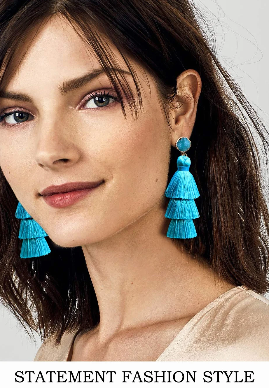 Bohemian Big Dangle Drop Earrings for Women Colorful Layered Fashion Tassel Hypoallergenic