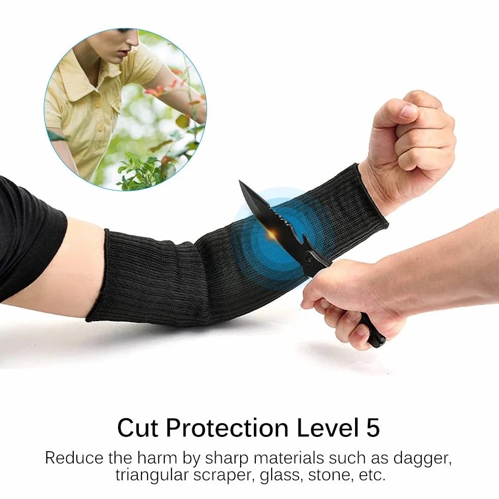 Akozon Mangas protectoras del brazo resistentes al corte y al calor Brazalete antiabrasión para cocina jardín