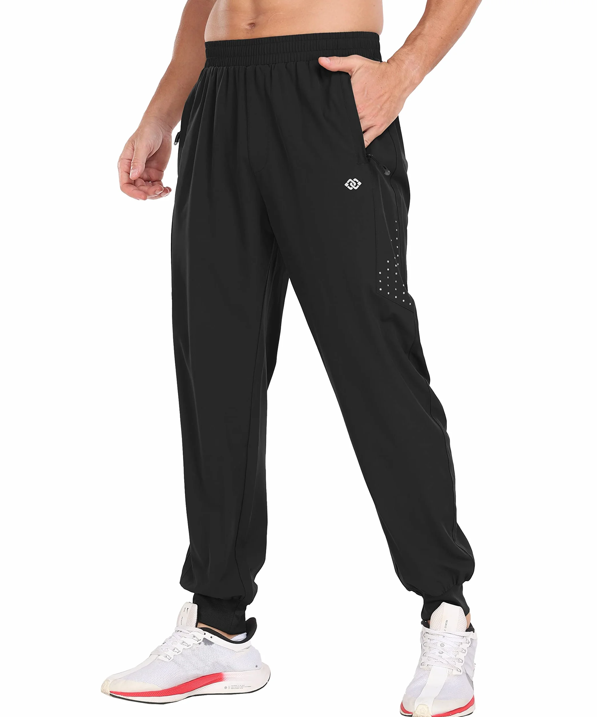 MoFiz Pantalones Deportivos Ligeros Hombre Pantalón Largo Secado Rápido Jogger con Bolsillos Cremallera