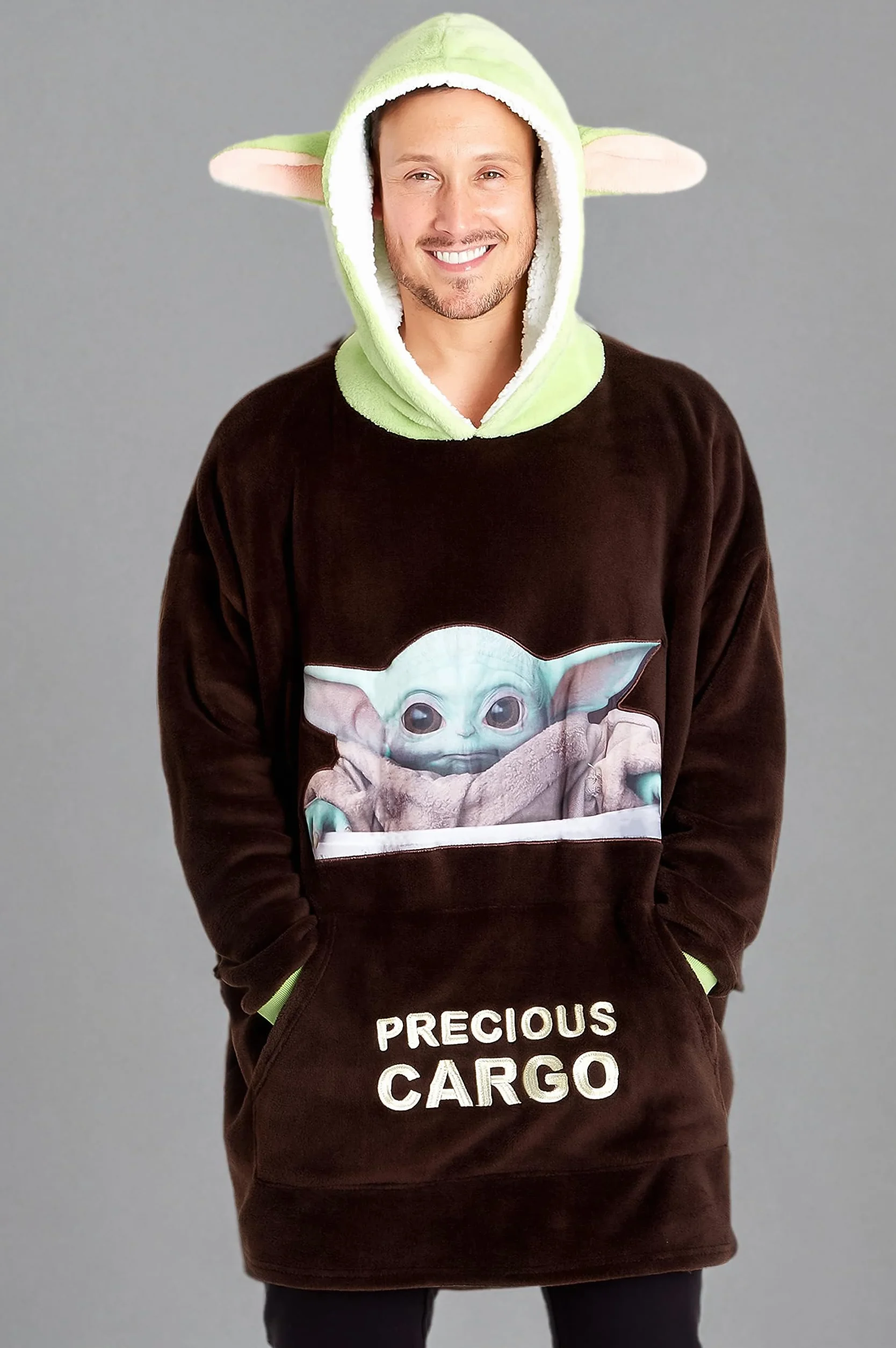 Disney The Mandalorian Sudadera Manta Gigante Forro Polar Baby Yoda Marron Verde