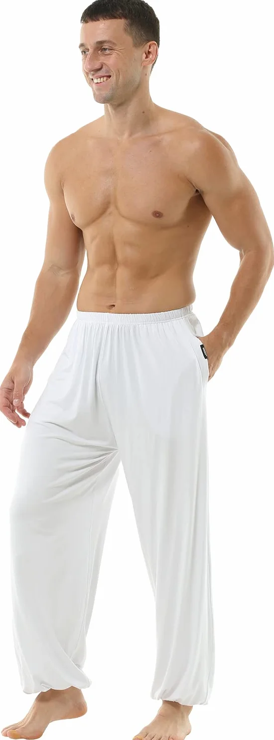 HOEREV Super Soft Modal Spandex Harem Yoga Pilates Pants