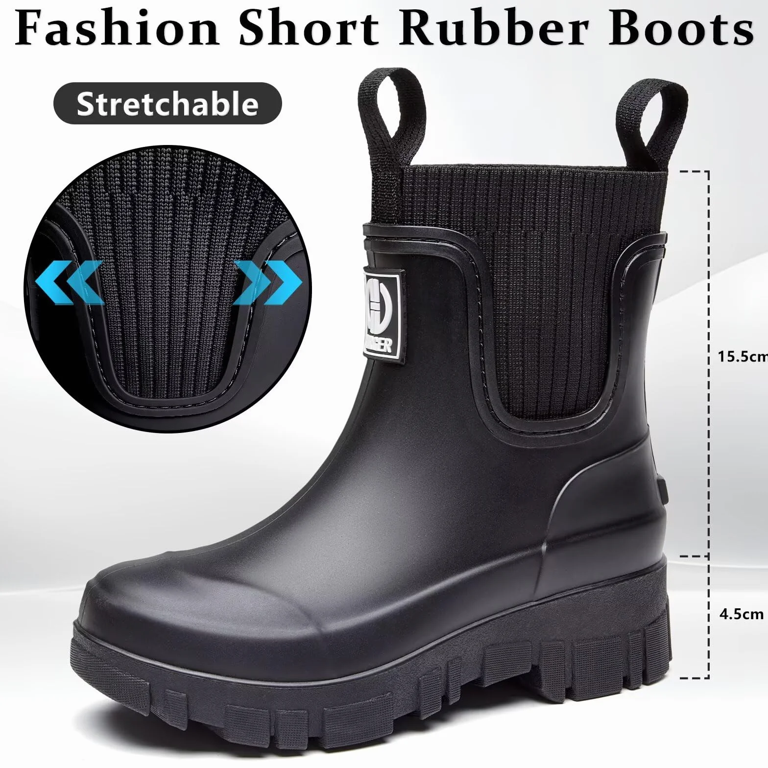 Botas de Agua Mujer Chelsea Impermeable Wellington Botines de Goma