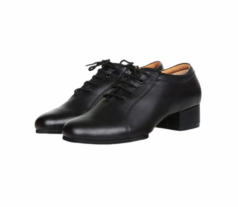 Zapatos de Baile de Salón para Hombre de Cuero con Tacón de Encaje 3cm 4,5cm Salsa Latina
