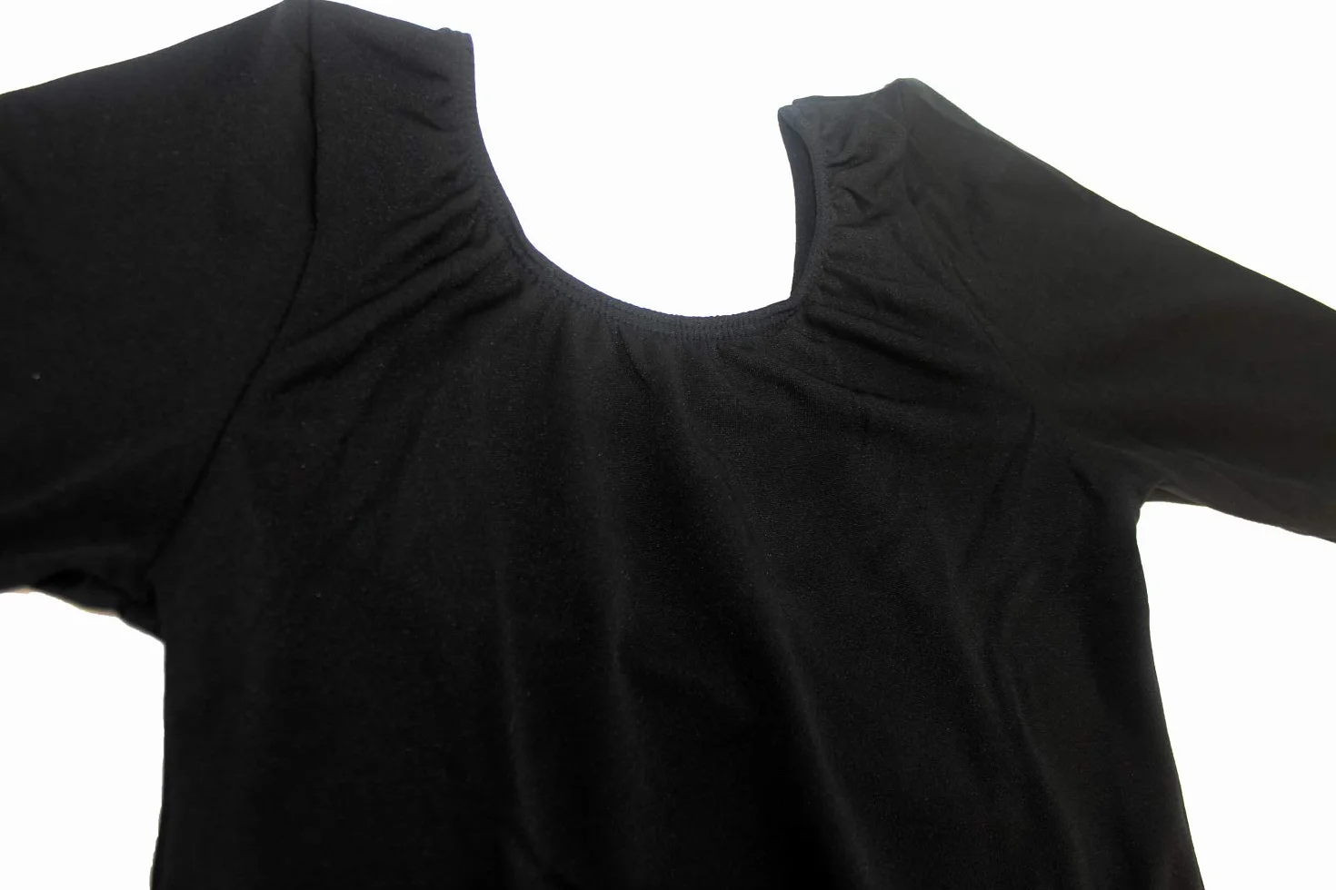 Maillot de Danza Ballet Gimnasia Leotardo Body Clásico Elástico para Niña Manga Larga Cuello Redondo Negro 12 años